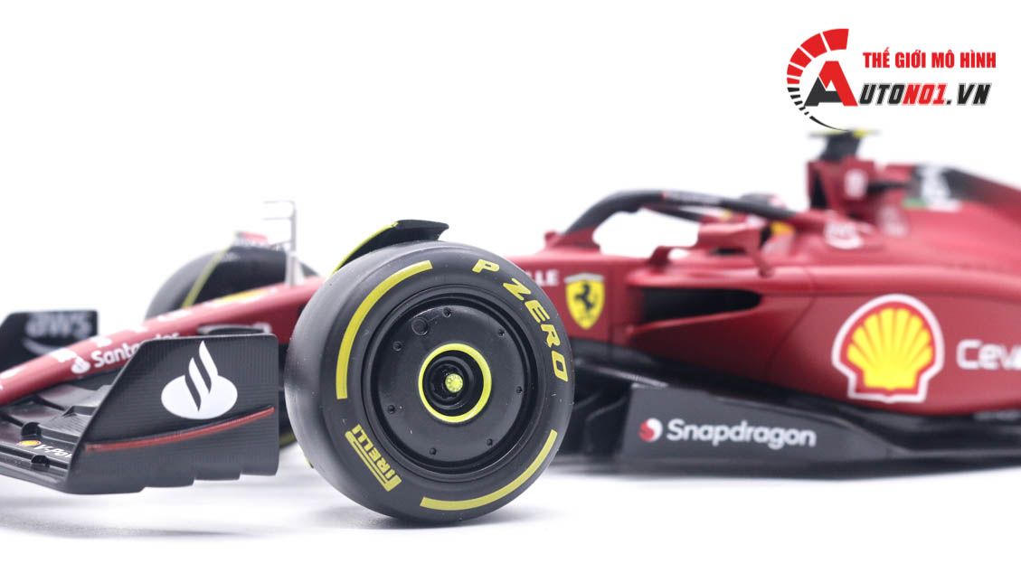 Mô hình xe đua F1-75 Ferrari Formula Racing 2022 tỉ lệ 1:18 Bburago 8115