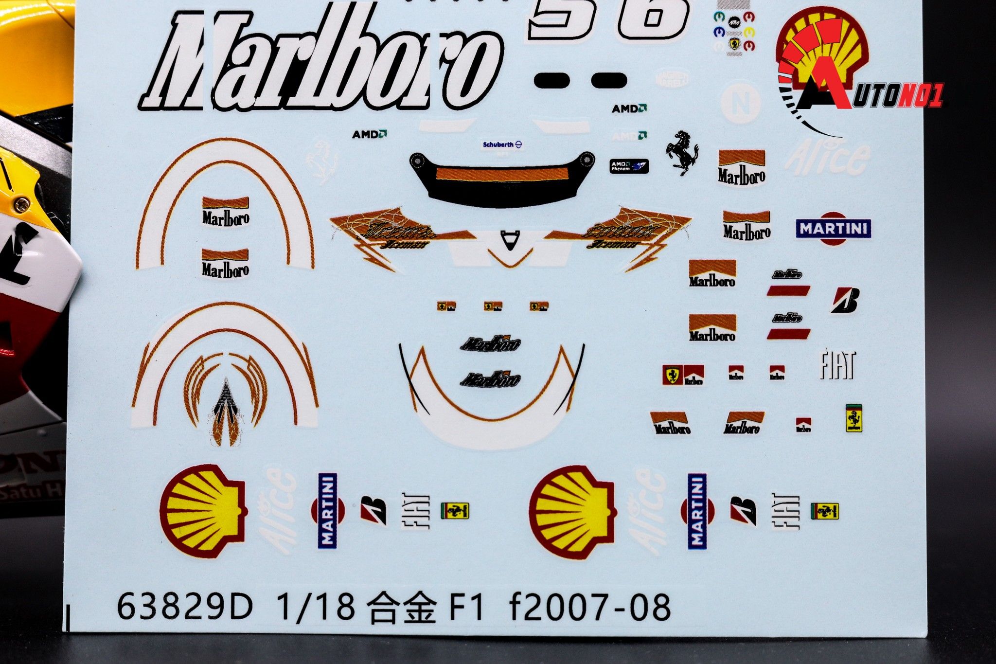  Decal nước Đua xe F1 Marlboro 1:18 63829d DC101 