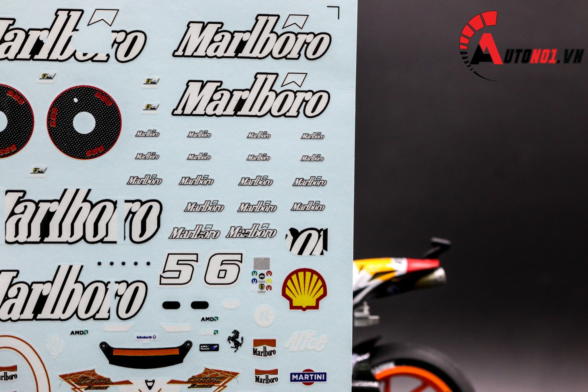  Decal nước Đua xe F1 Marlboro 1:18 63829d DC101 