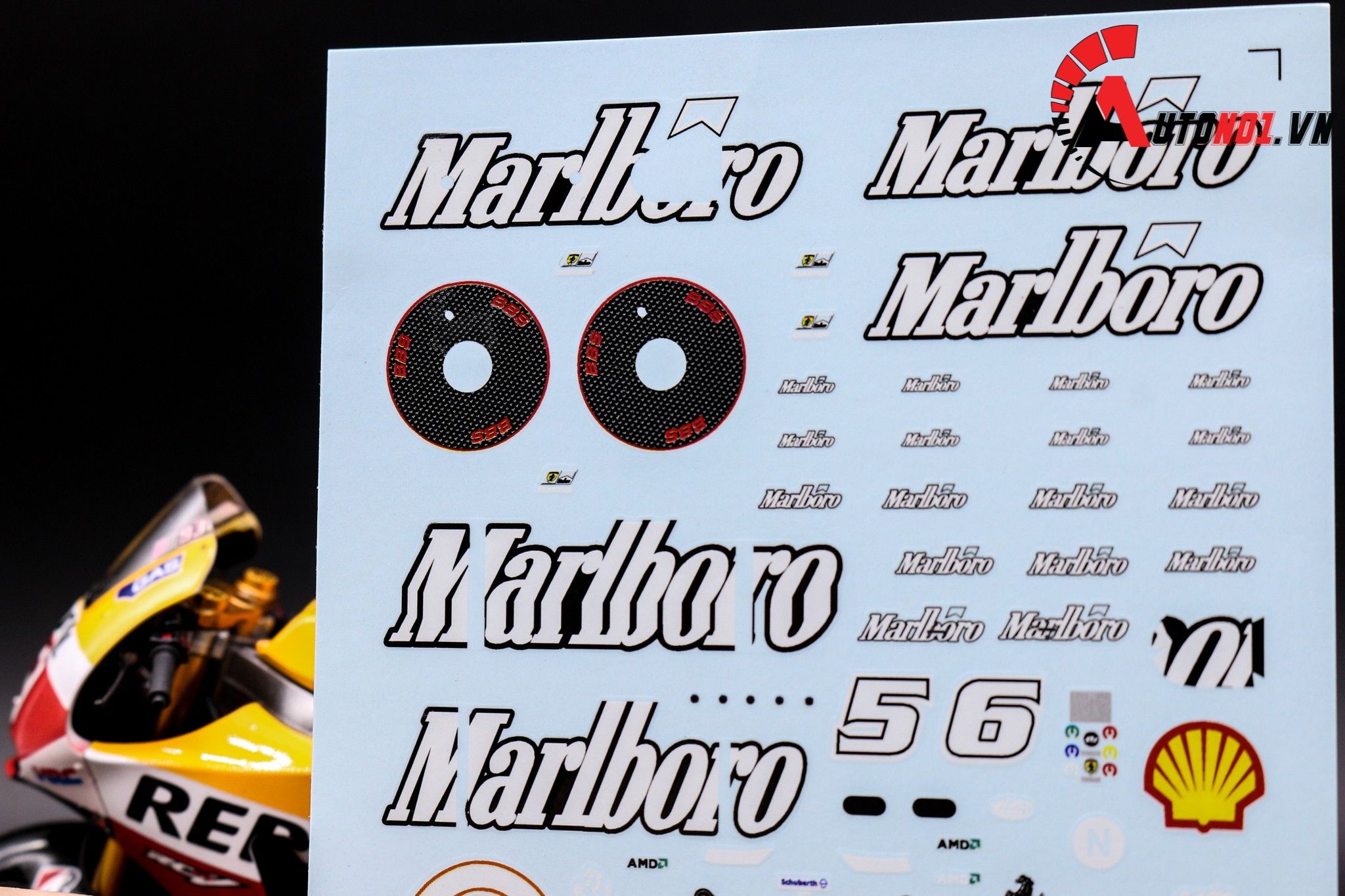 Decal nước Đua xe F1 Marlboro 1:18 63829d DC101