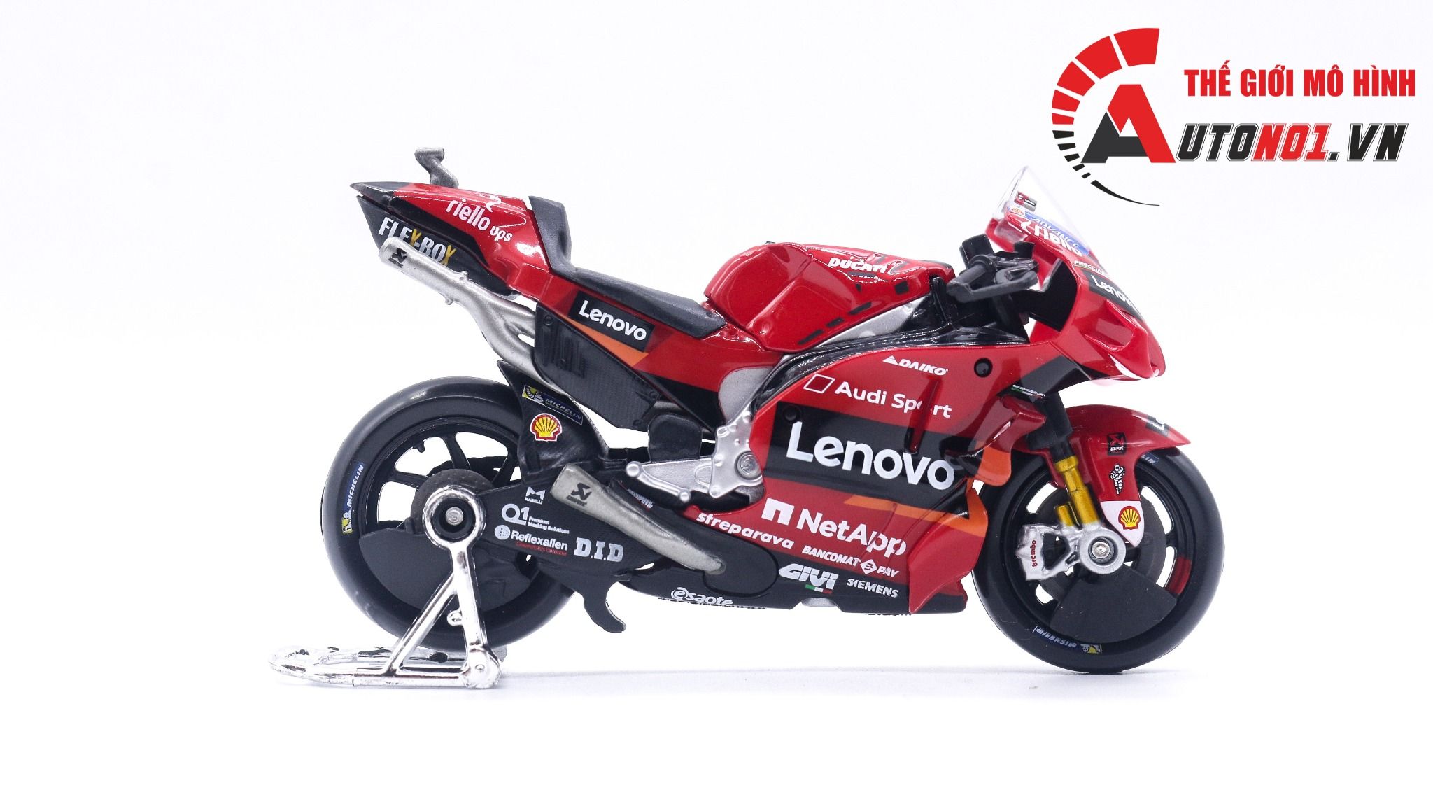 Mô hình xe mô tô GP Ducati Desmoscidici Lenovo Racing 2022 tỉ lệ 1:18 Maisto 8125