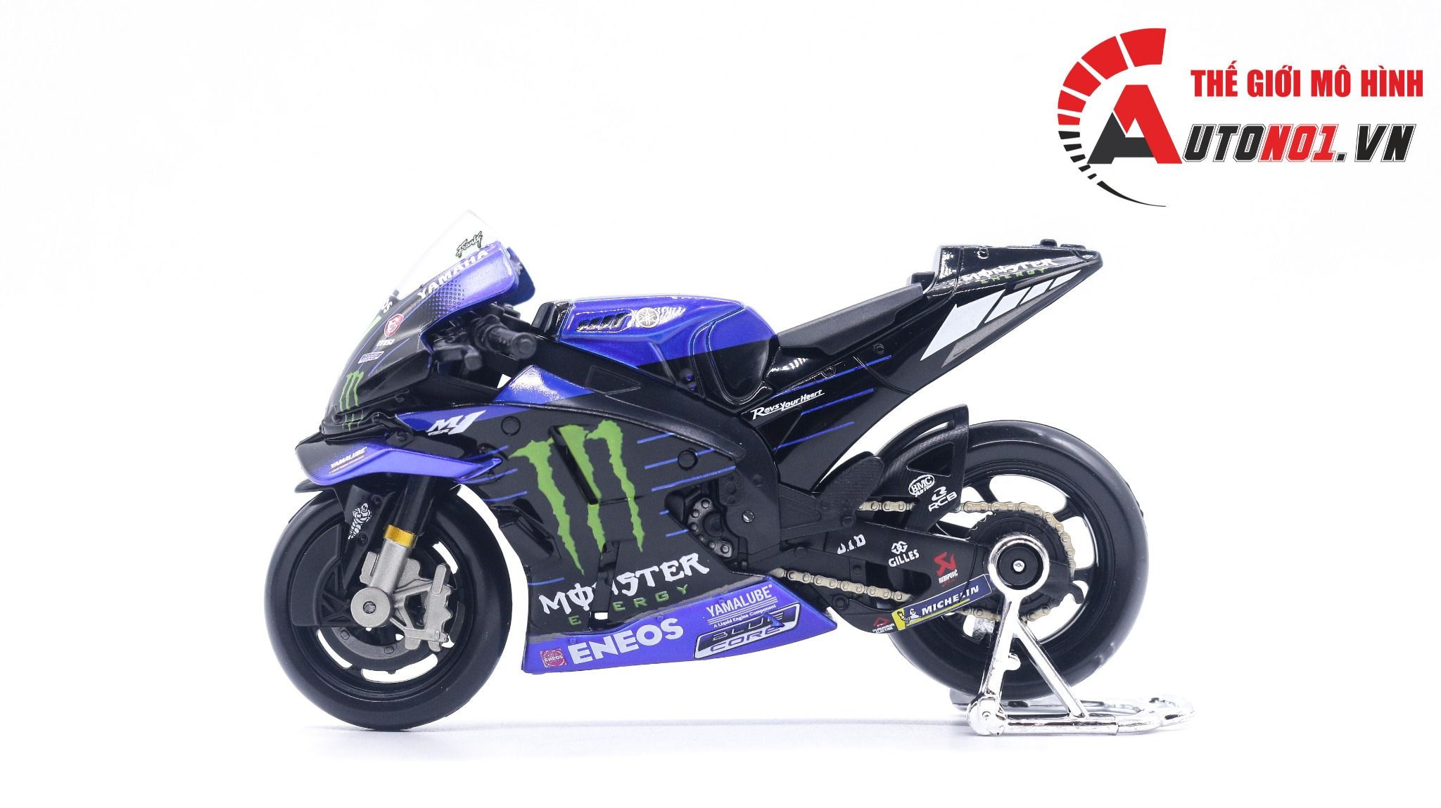  Mô hình xe mô tô GP M1 Yamaha Monster Energy Racing 2022 tỉ lệ 1:18 Maisto 8126 