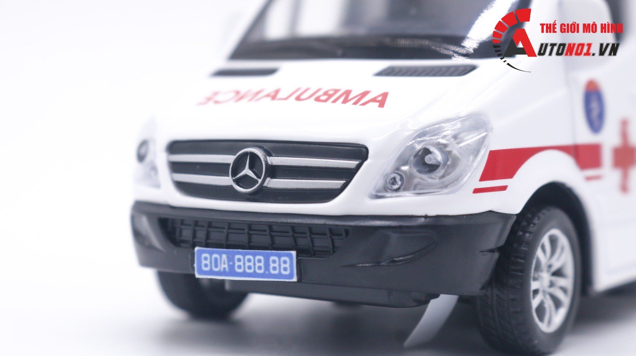  Mô hình xe độ cứu thương Mercedes Benz Sprinter chuyên dụng 115 tỉ lệ 1:32 Alloy Model Autono1 OT179 