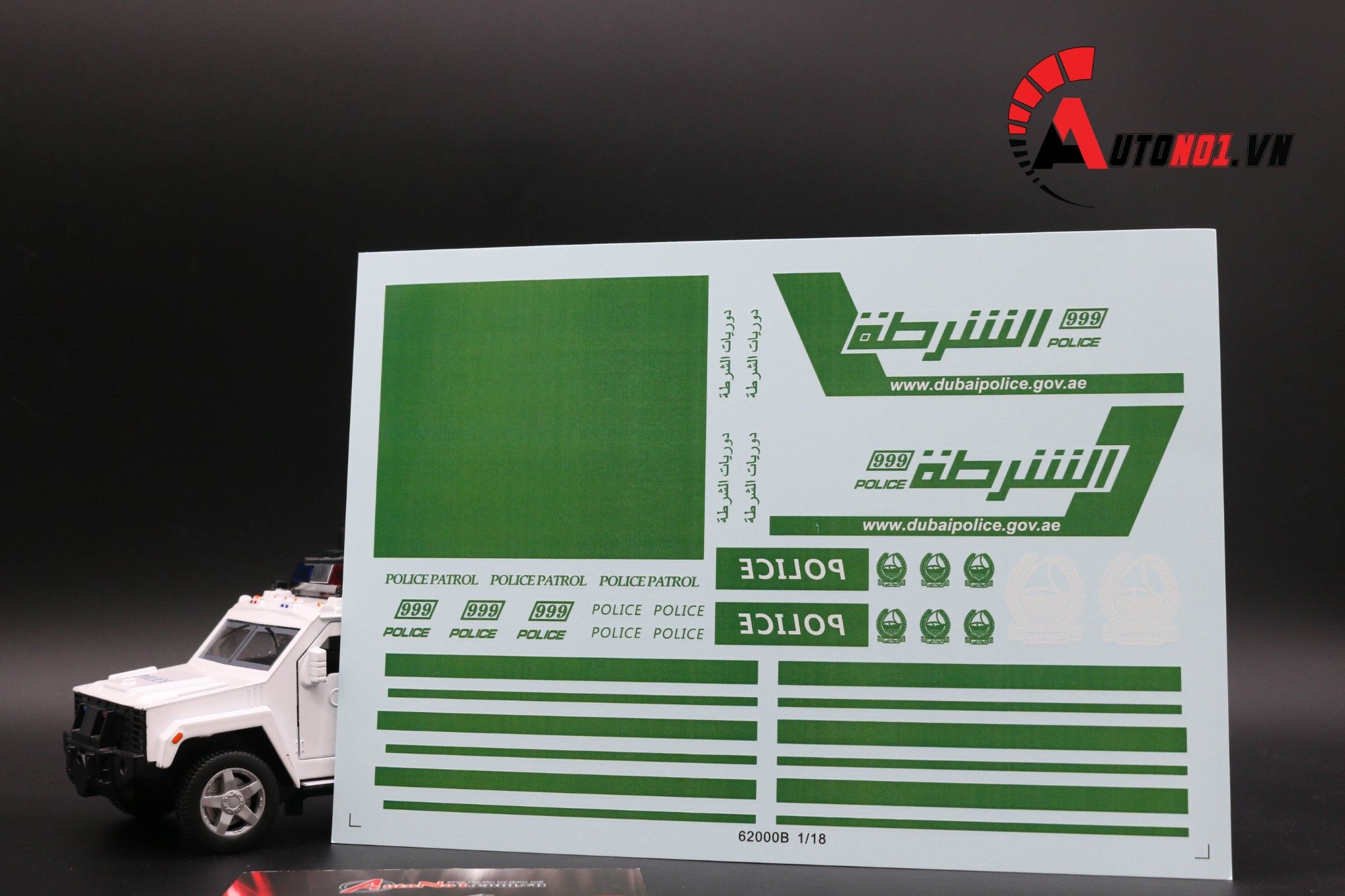  Decal nước Police Dubai 999 1:18 62000b DC104 