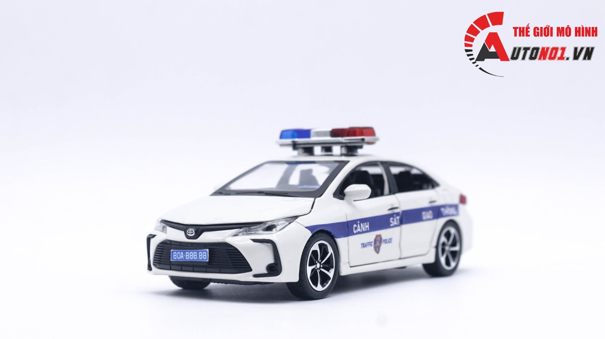 Mô hình xe ô tô độ CSGT Toyota Corolla Altis 2022 full open 1:32 Che Zhi Autono1 OT130