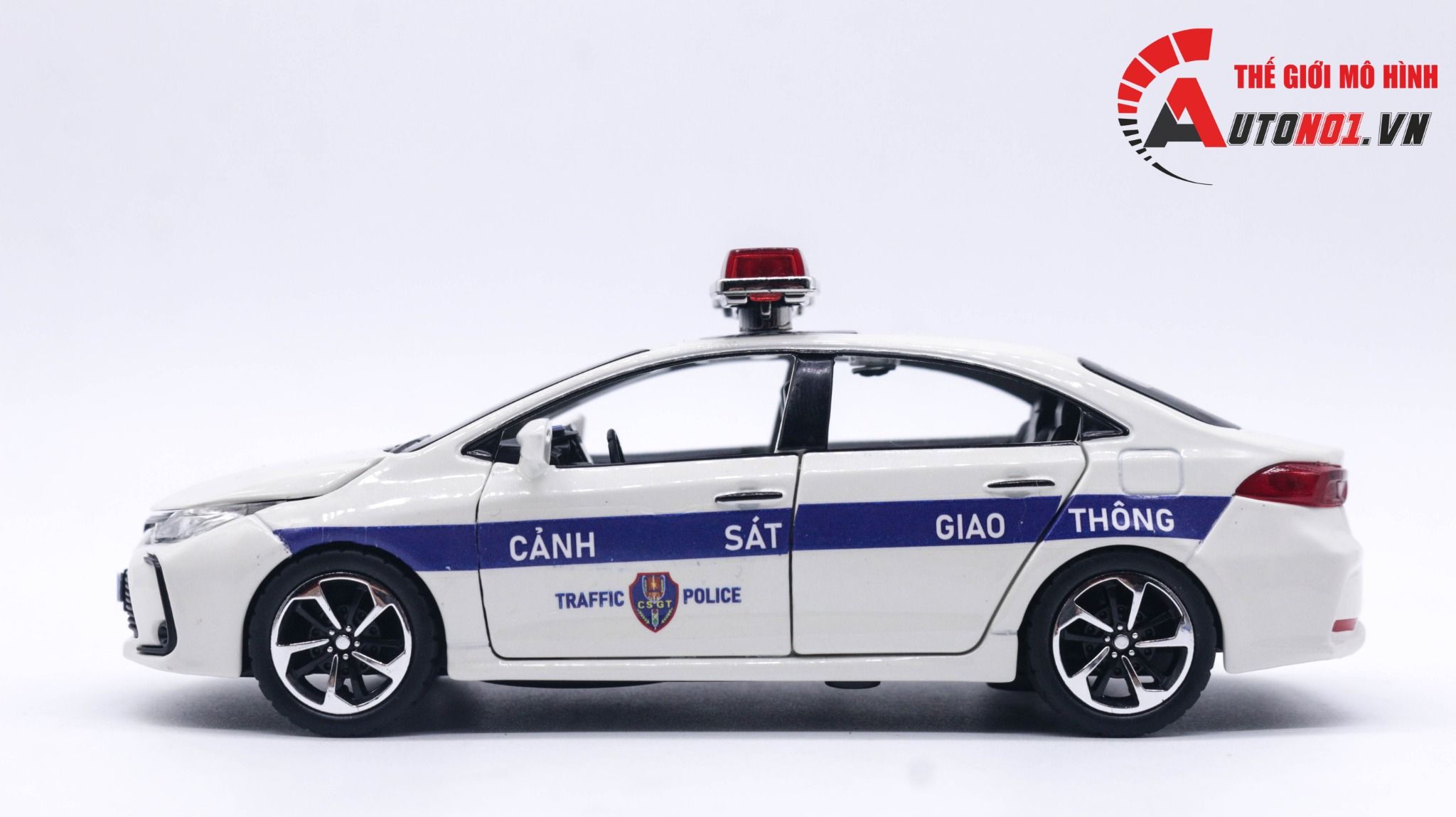Mô hình xe ô tô độ CSGT Toyota Corolla Altis 2022 full open 1:32 Che Zhi Autono1 OT130