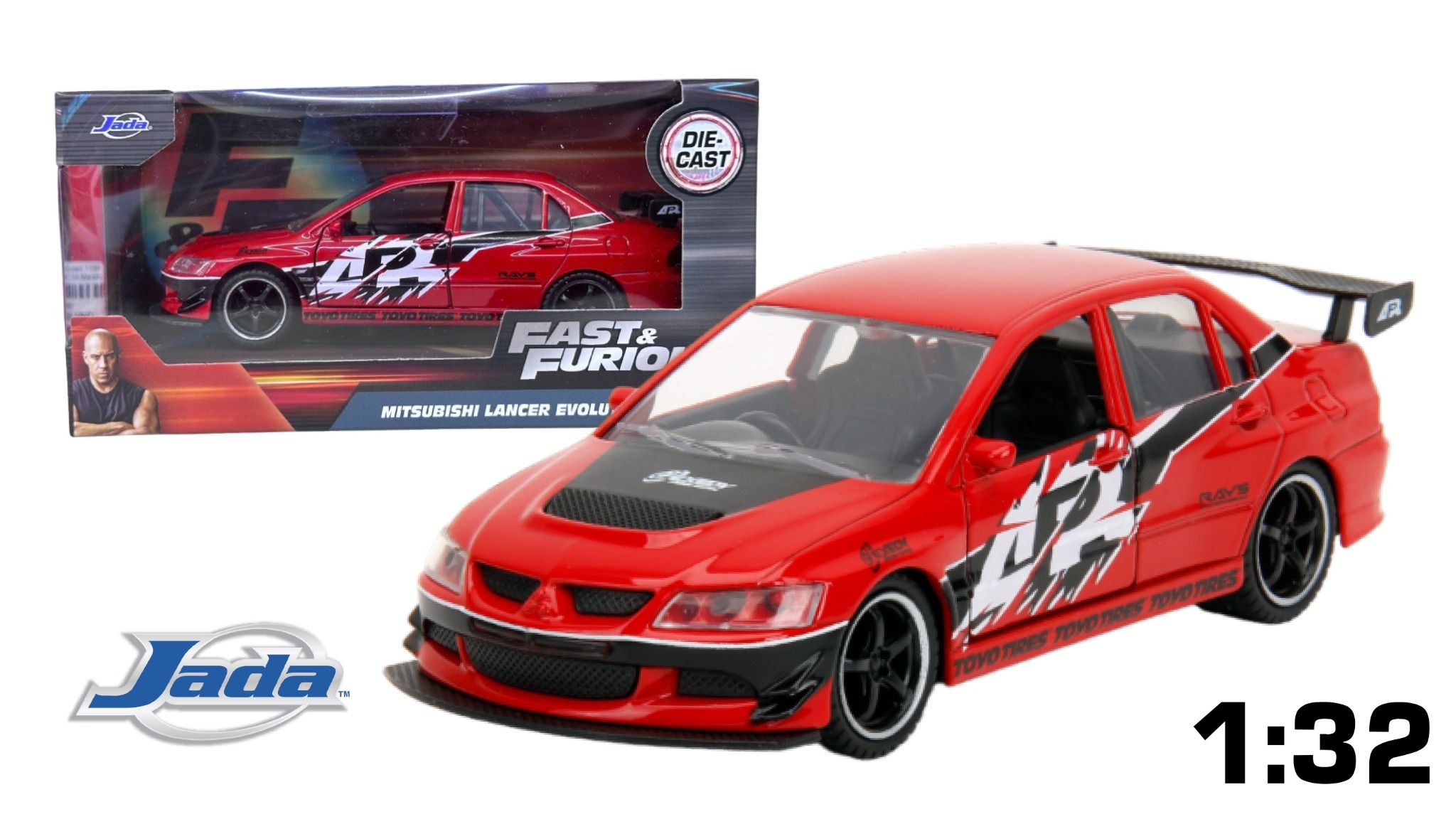 Mô hình xe Mitsubishi Lancer Evolution IX Fast & Furious tỉ lệ 1:32 Jada 24075