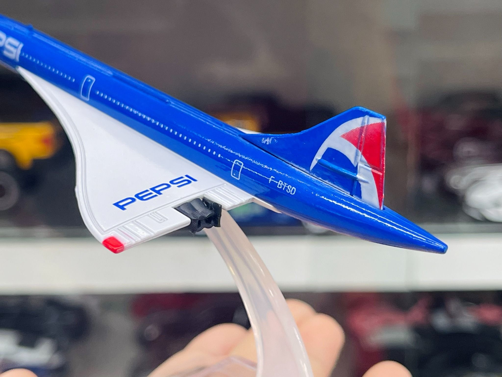 Mô hình máy bay phản lực Concorde Pepsi France – British airway 16cm MB16163
