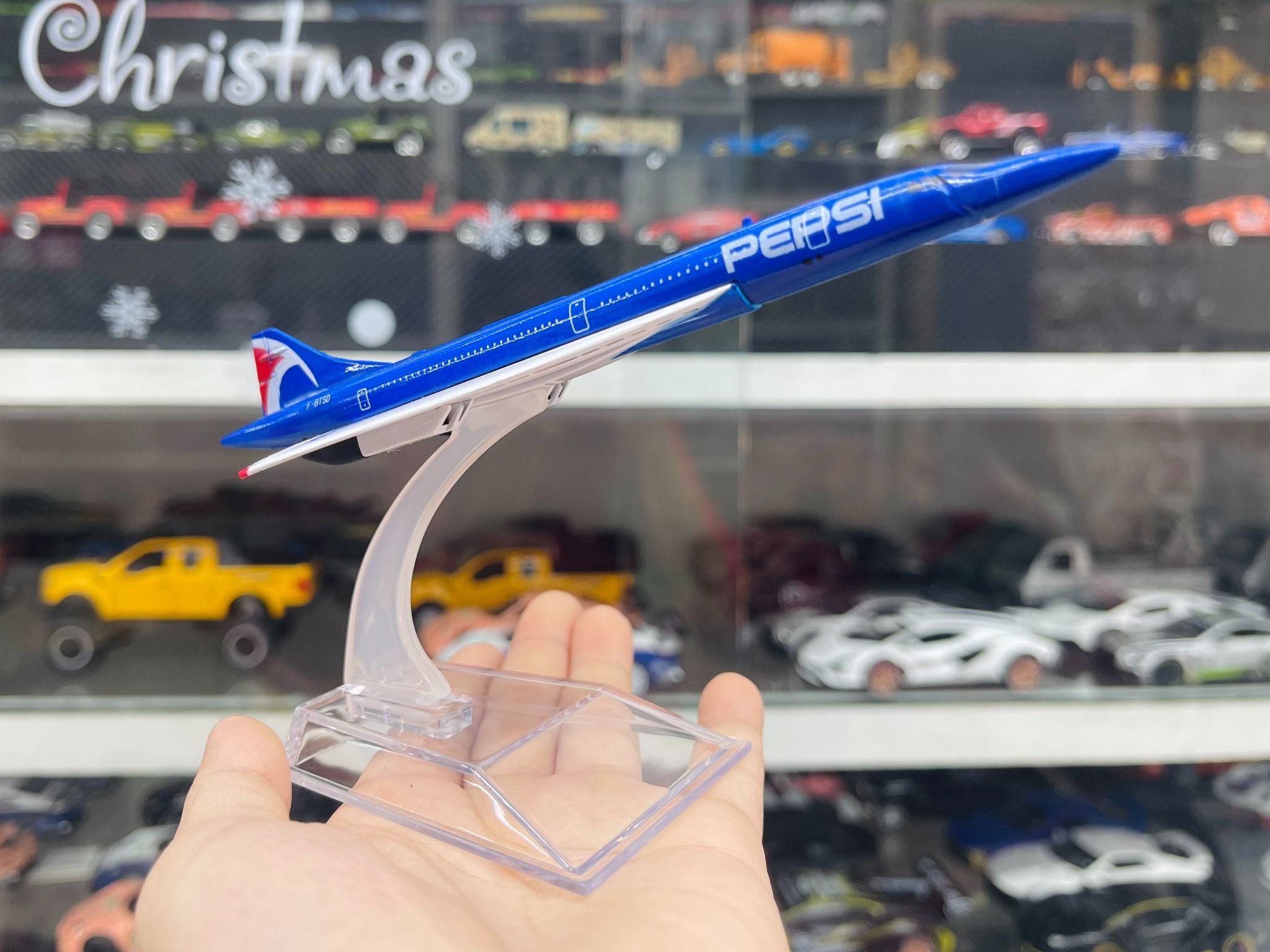 Mô hình máy bay phản lực Concorde Pepsi France – British airway 16cm MB16163