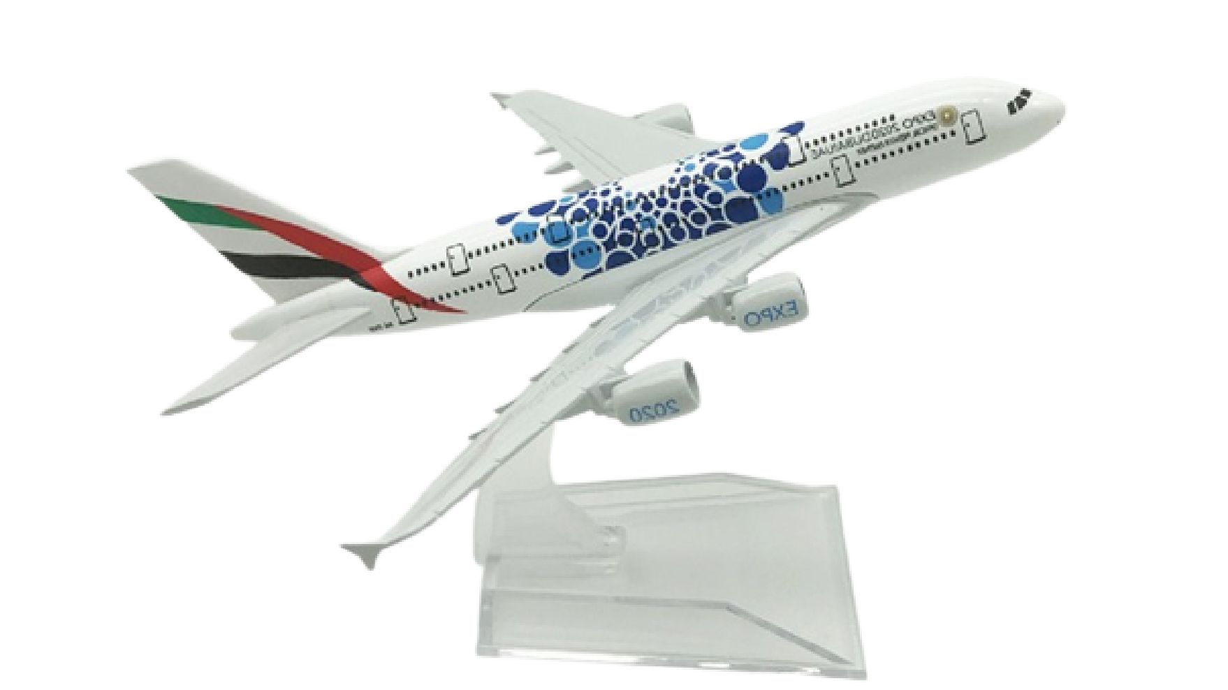 Mô hình máy bay UAE World Expo Airbus A380 kích thước 16cm MB16185