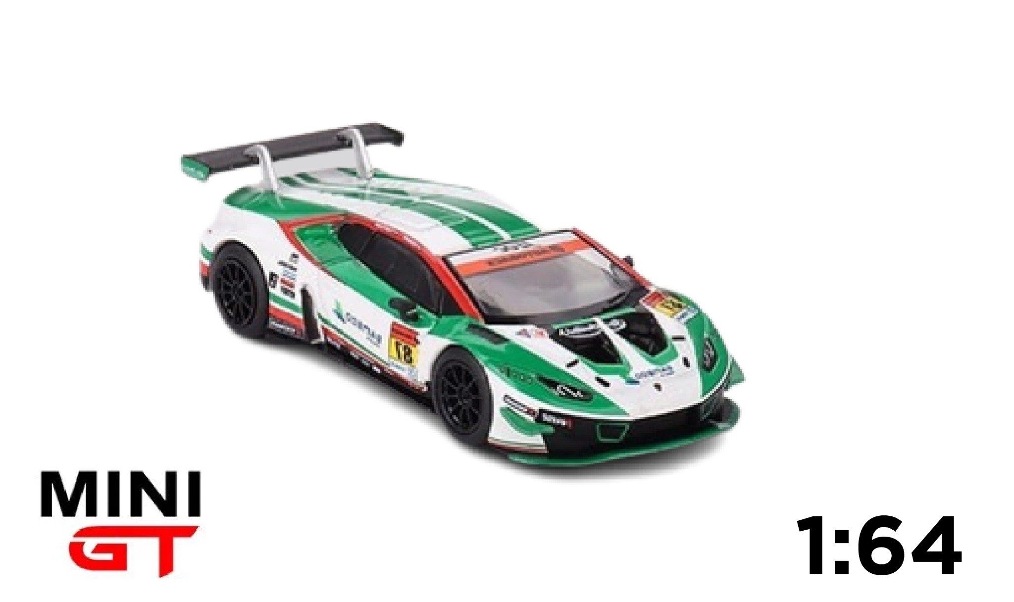 Mô hình xe Lamborghini Huracan Gt3 EVO #87 Bamboo Airways JLOC tỉ lệ 1:64 MiniGT bản card MGT00571-L