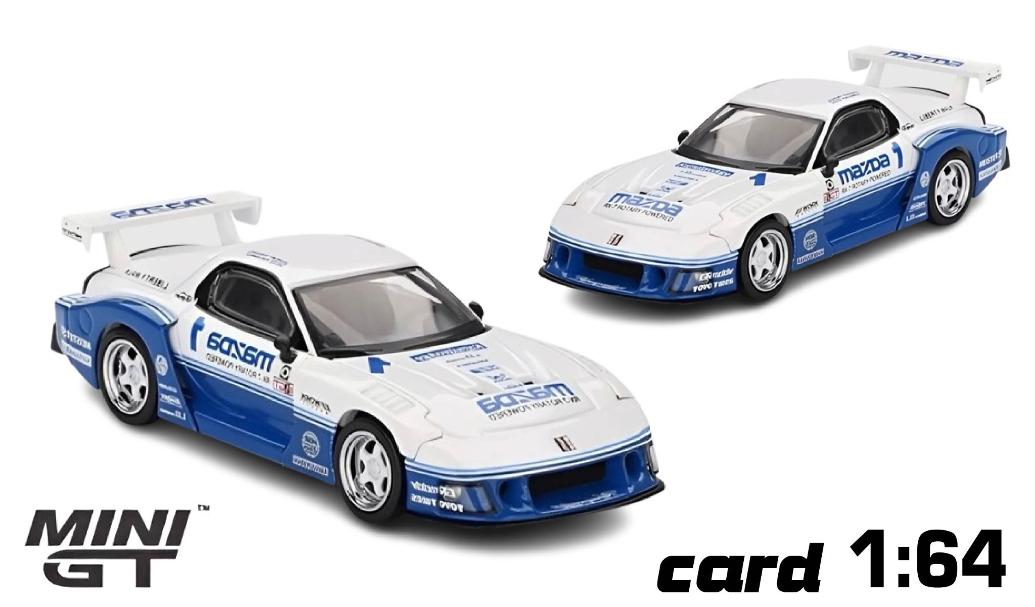 Mô hình xe MAZDA RX-7 LB-Super Silhouette IMSA bản card tỉ lệ 1:64 MiniGT MGT01011 (NO CHASE CAR)