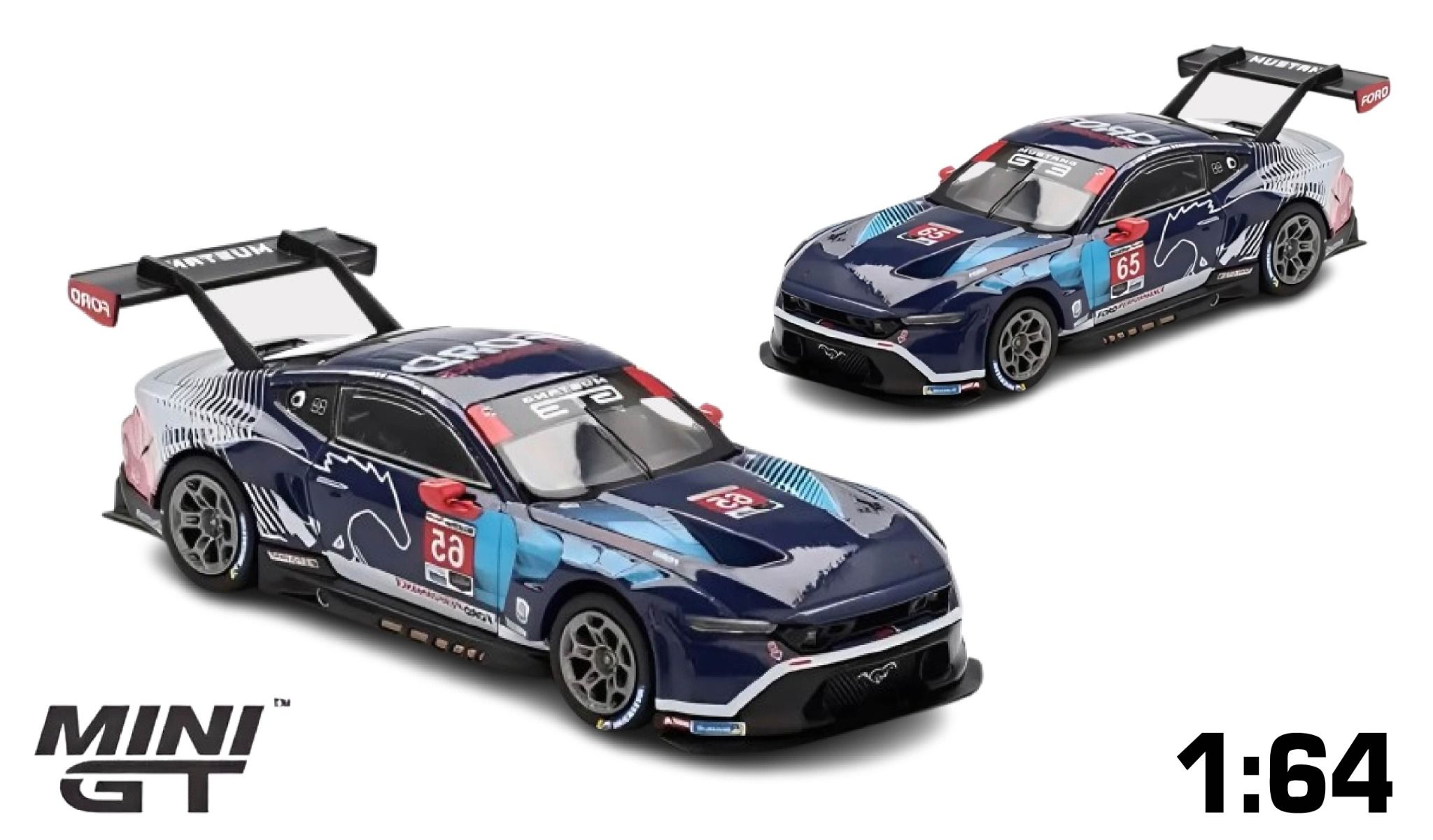 Mô hình xe Ford Mustang GT3 #65 Ford Multimatic Motorsports 2024 IMSA Daytona 24 Hrs tỉ lệ 1:64 MiniGT MGT01012
