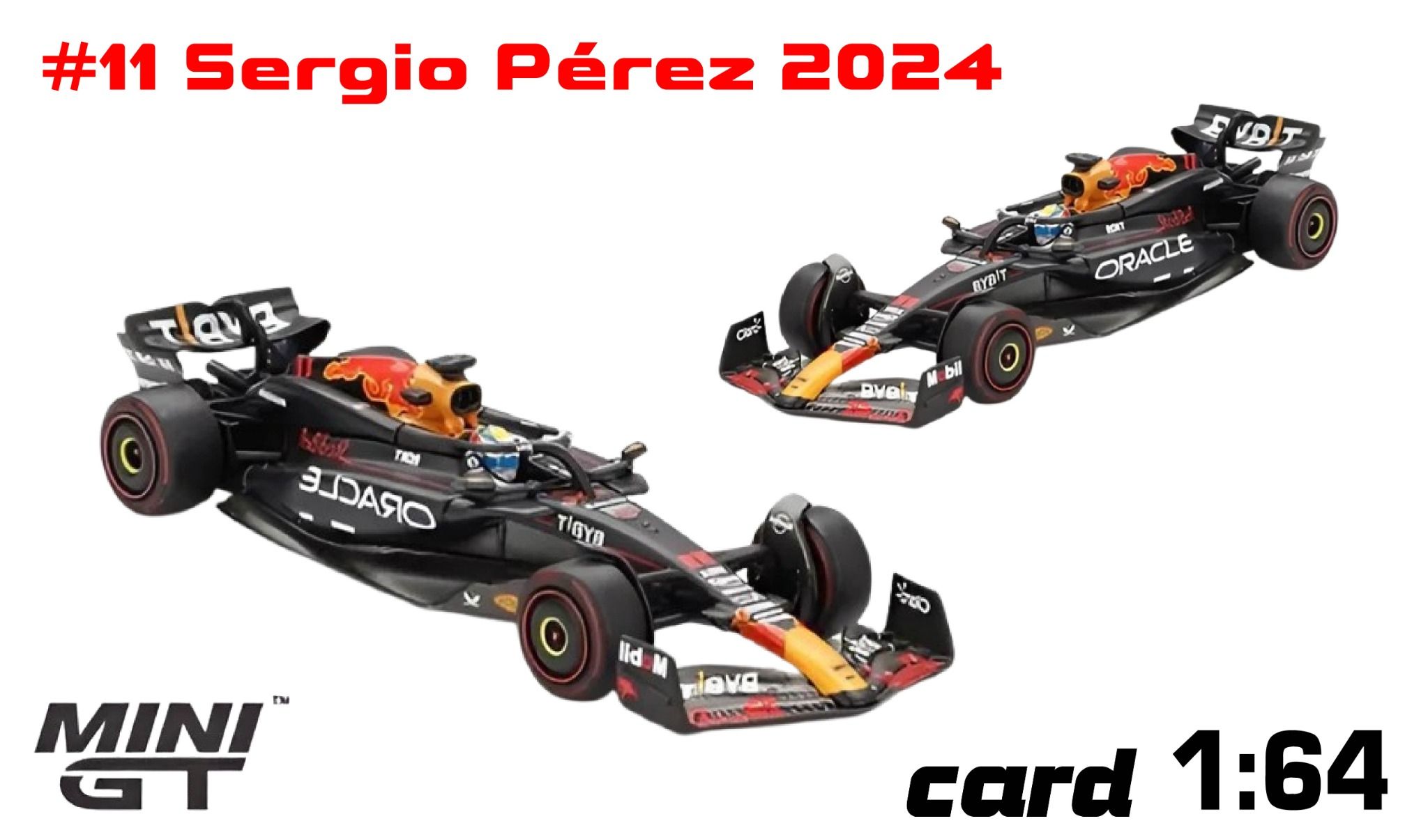 Mô hình xe Oracle Red Bull Racing RB20 #11 Sergio Pérez 2024 F1 2024 Bahrain GP 2nd Place bản Card tỉ lệ 1:64 MiniGT MGT01019 (NO CHASE CAR)