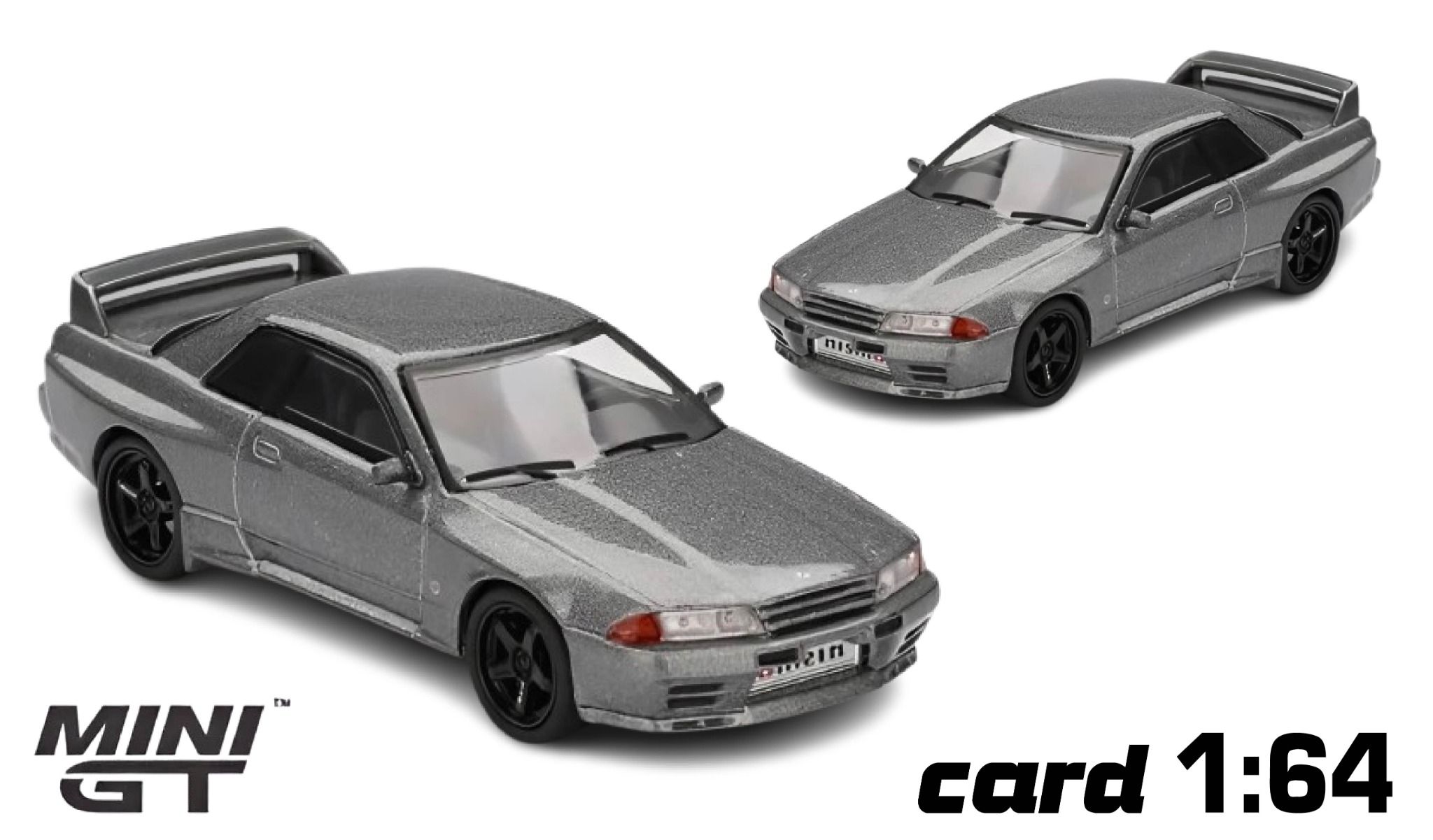 Mô hình xe Nissan Skyline GT-R (NISMO BNR32 CRS Version) Dark Metal Gray bản Card tỉ lệ 1:64 MiniGT MGT001024