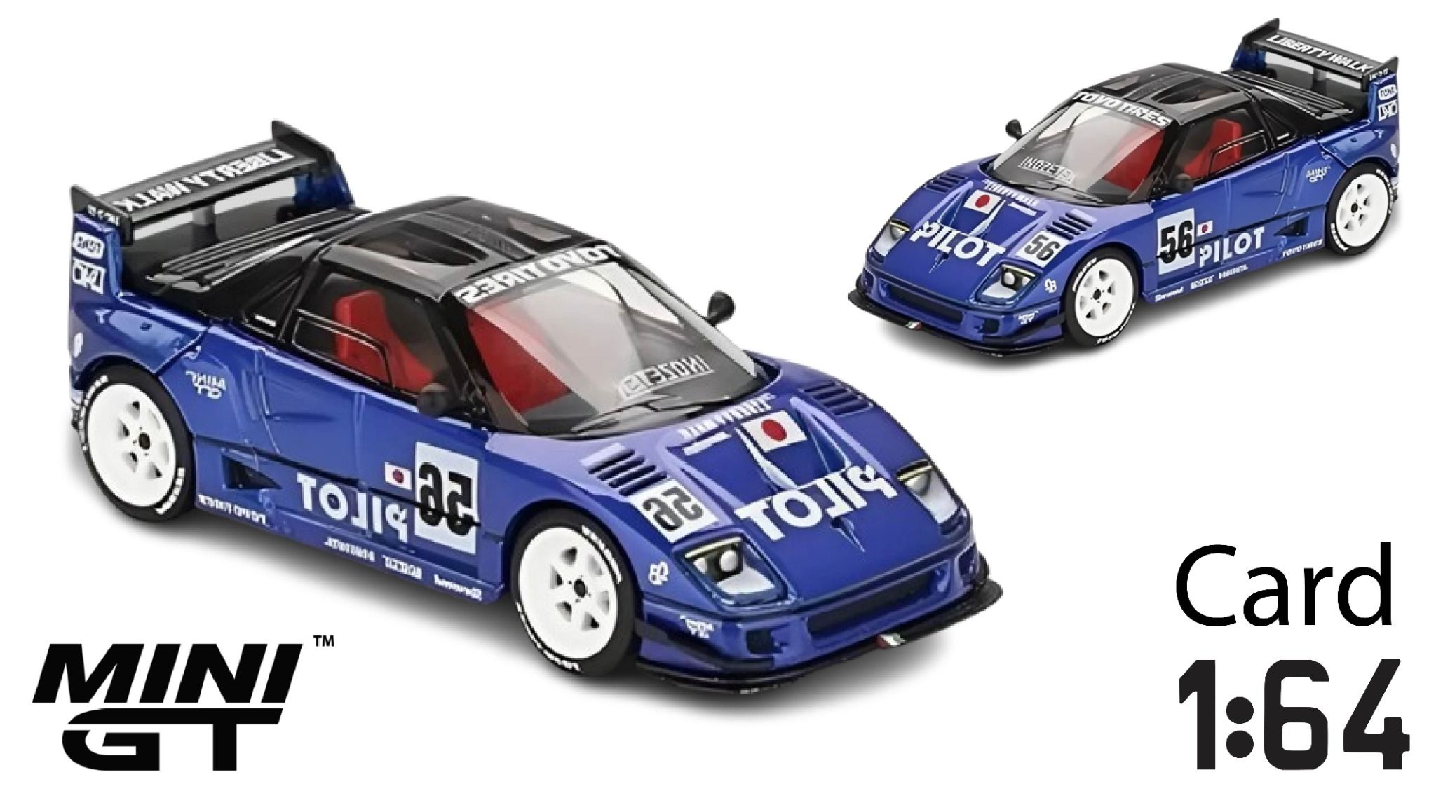 Mô hình xe Mazda AZ-1 Liberty Walk LB40 PILOT card tỉ lệ 1:64 MiniGT MGT01047-BL