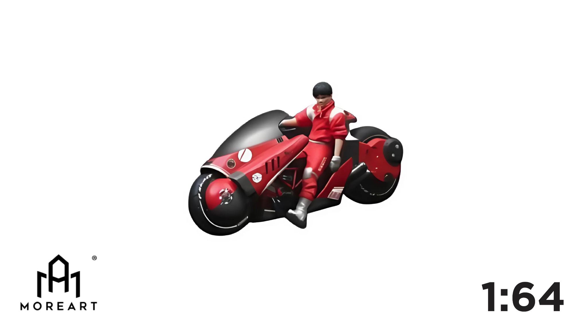 Mô hình set nhân vật figure Akira lái xe mô tô tỉ lệ 1:64 MoreArt MO222037