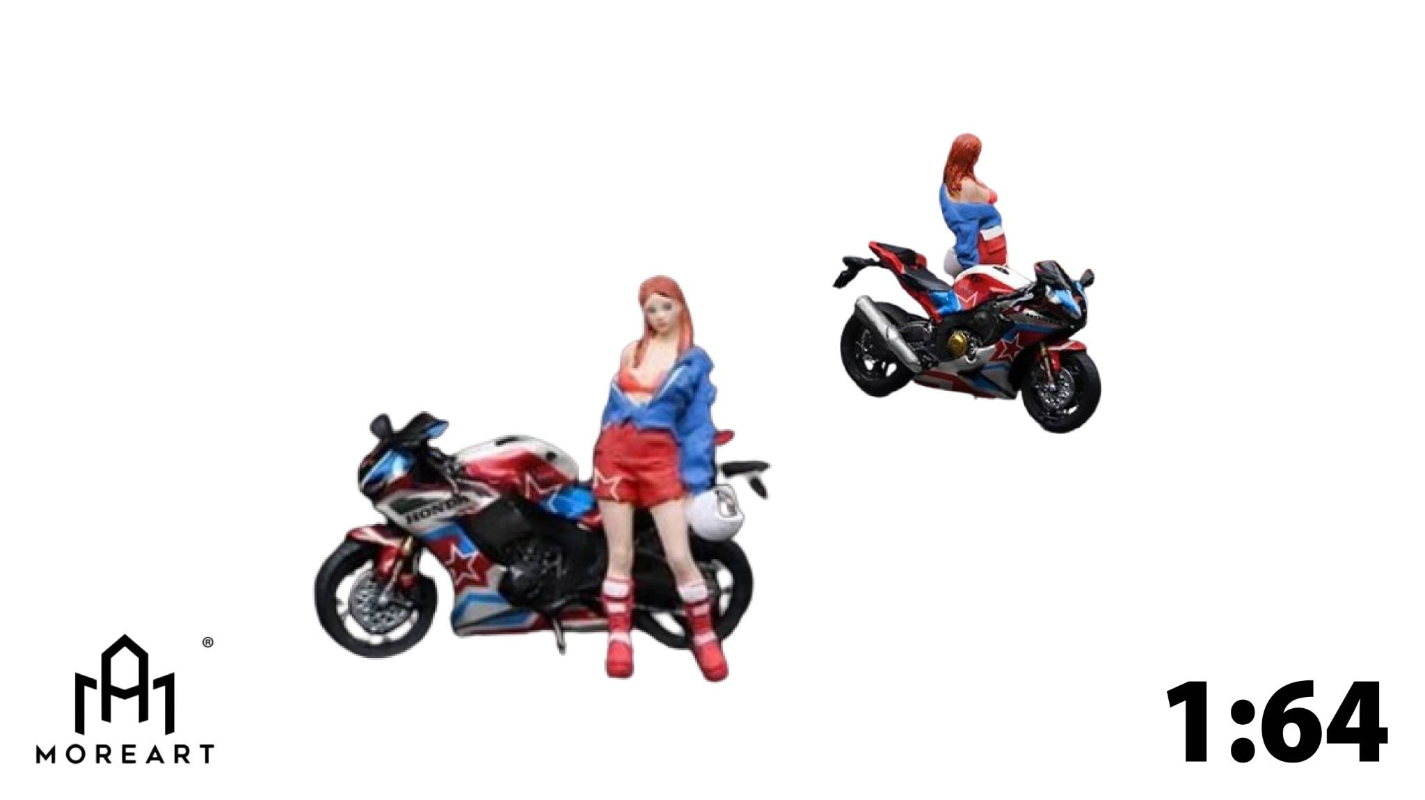 Mô hình set 1 nhân vật và mô tô Honda CBR1000RR-R star tỉ lệ 1:64 MoreArt MO222057