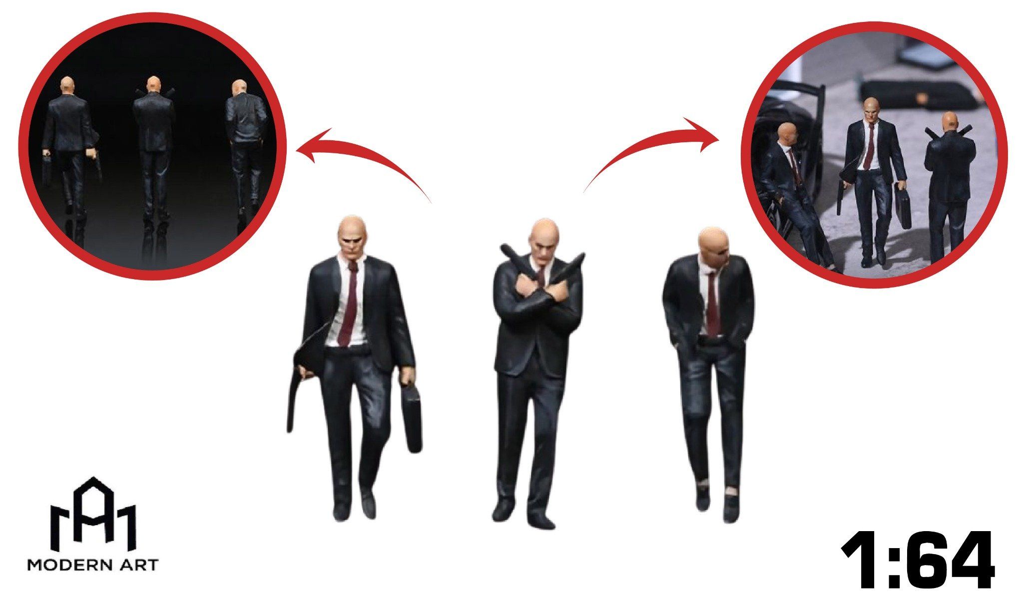 Mô hình set 3 nhân vật Professional Spy - Điệp viên chuyên nghiệp tỉ lệ 1:64 MoreArt MO223031