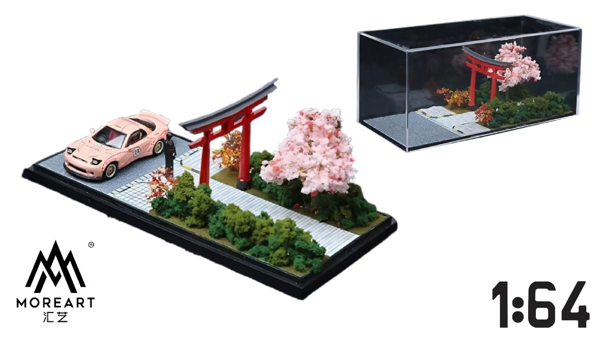 Hộp trưng bày mô phỏng mica phong cảnh cổng trời Nhật bản - Torii landscape scene model tỉ lệ 1:64 MoreArt MO901323