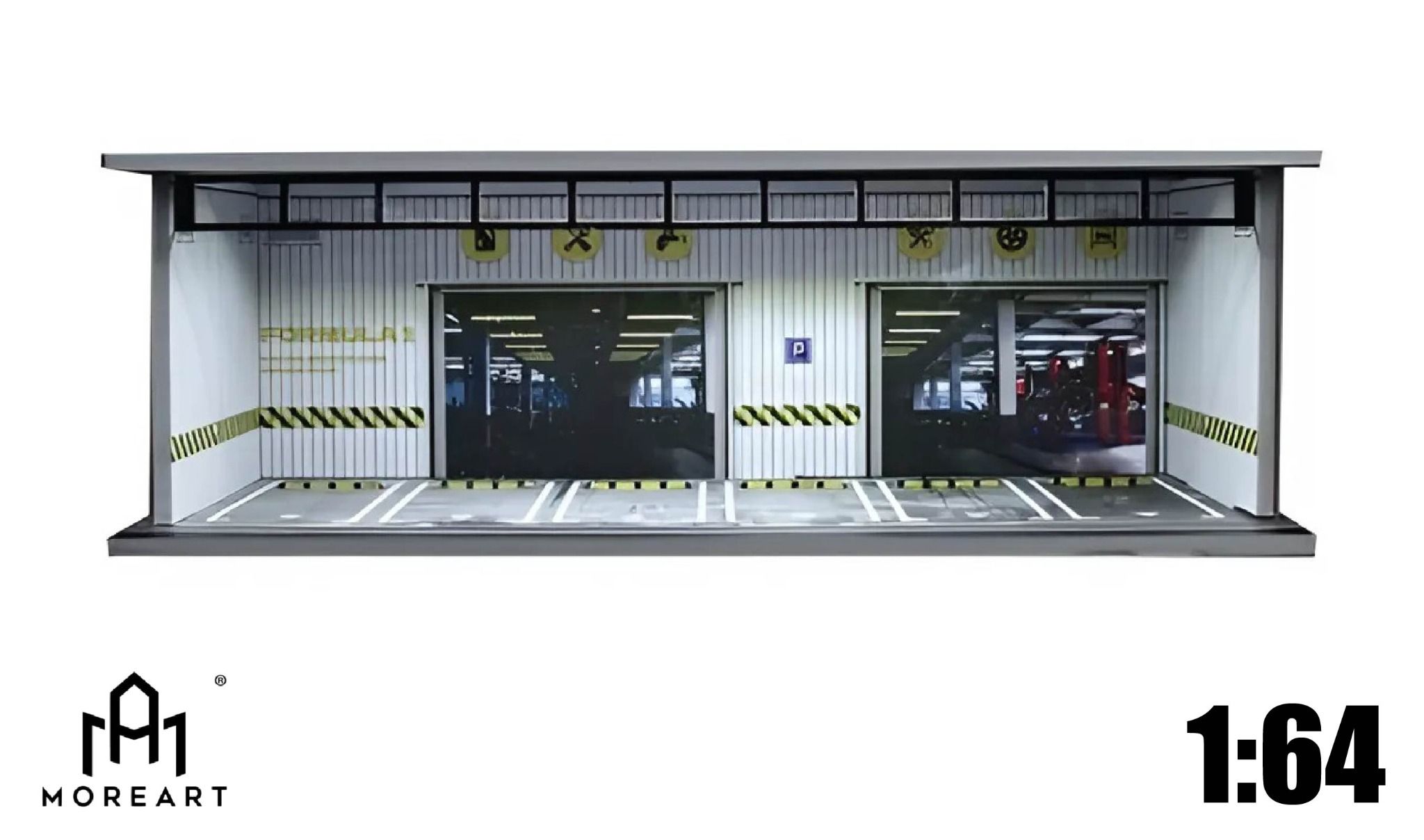 Hộp trưng bày mô phỏng Underground Parking Garage Lighting Assembly Scene tỉ lệ 1:64 MoreArt MO914058
