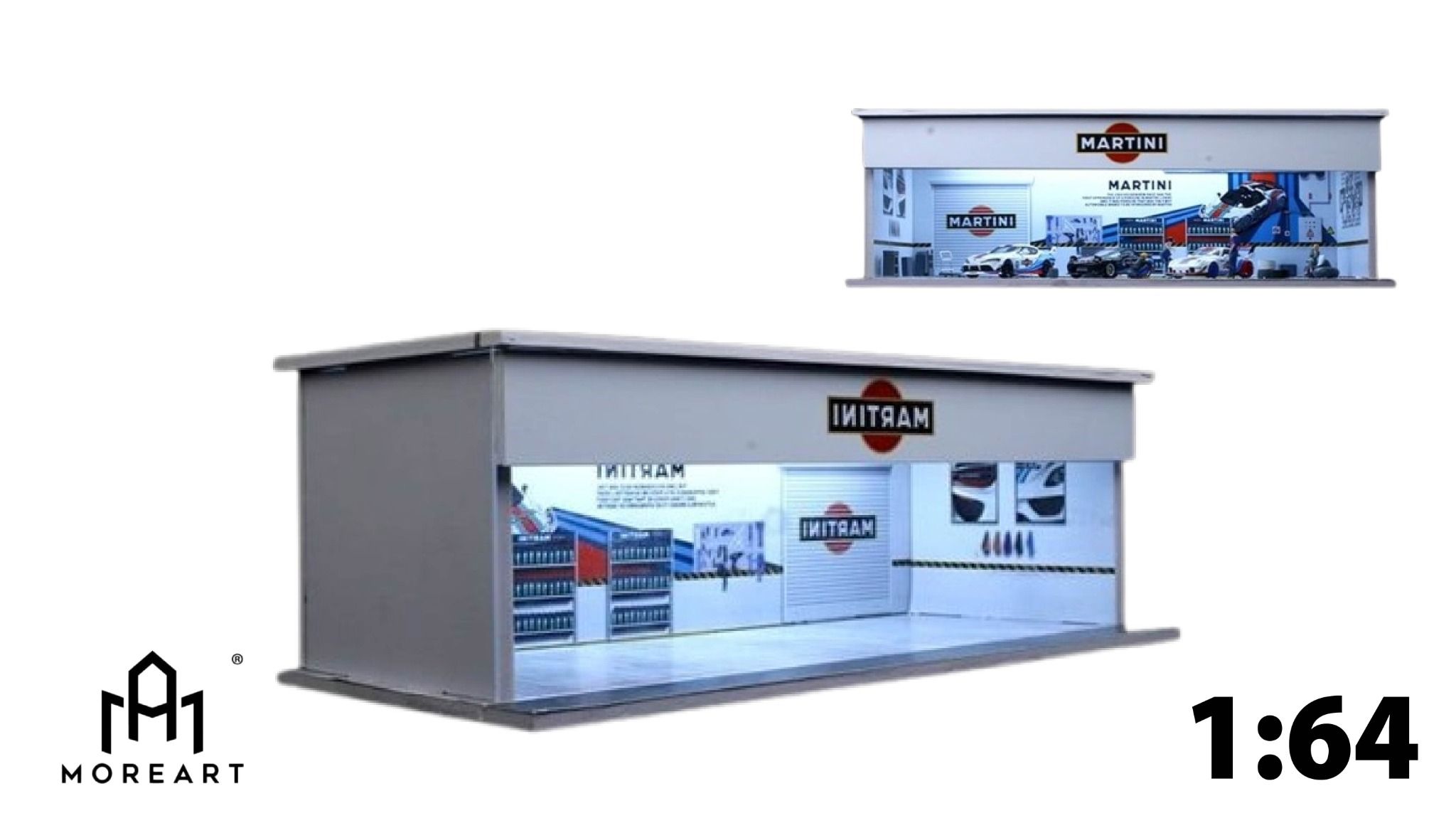 Hộp trưng bày mica mô phỏng Workshop MARTINI kích thước 30x13.3x10cm tỉ lệ 1:64 MoreArt MO914101
