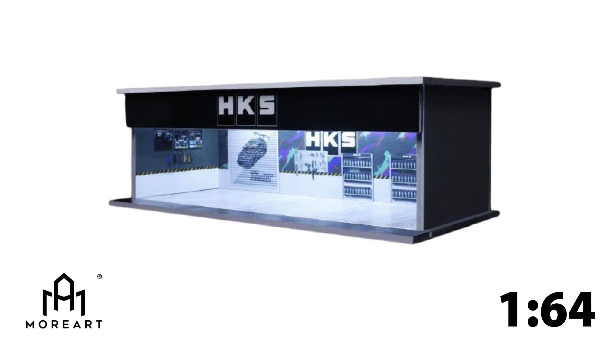 Hộp trưng bày mica mô phỏng Workshop HKS kích thước 30x13.3x10cm tỉ lệ 1:64 MoreArt MO914105