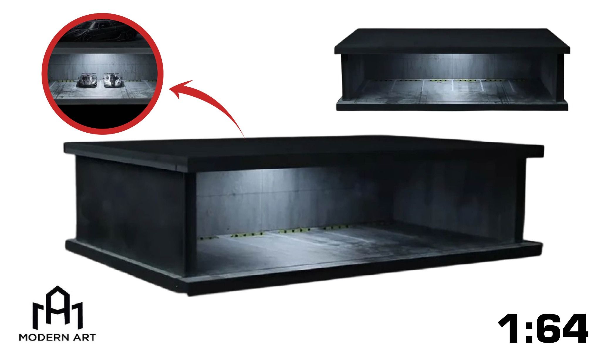 Hộp trưng bày mô phỏng Underground Parking Garage có đèn tỉ lệ 1:64 More Art MO915001