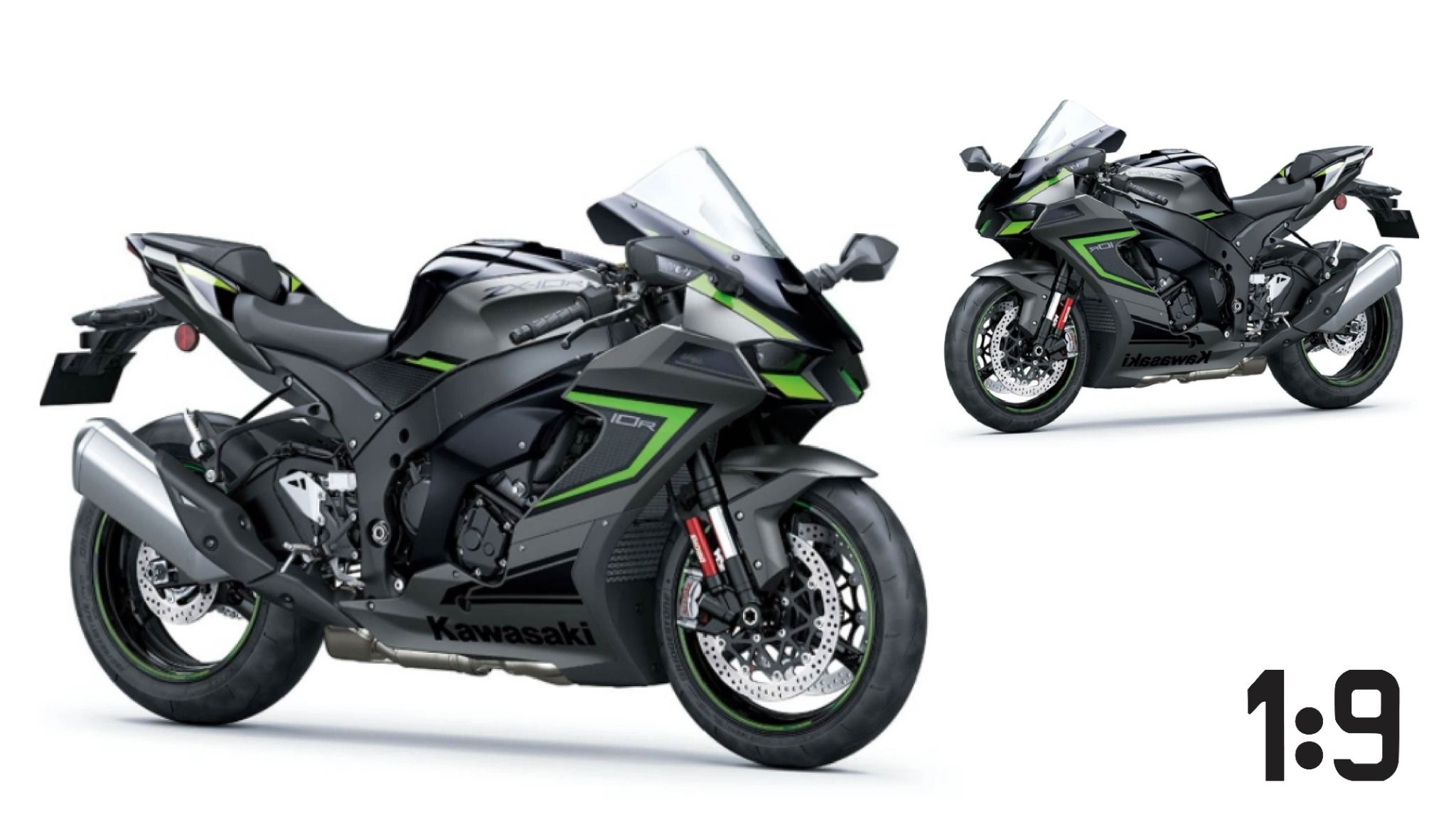 Mô hình xe Kawasaki Ninja ZX-1OR đi kèm ben nâng - có phuộc nhún trước và sau - có đèn và âm thanh tỉ lệ 1:9 Alloy model MT09011