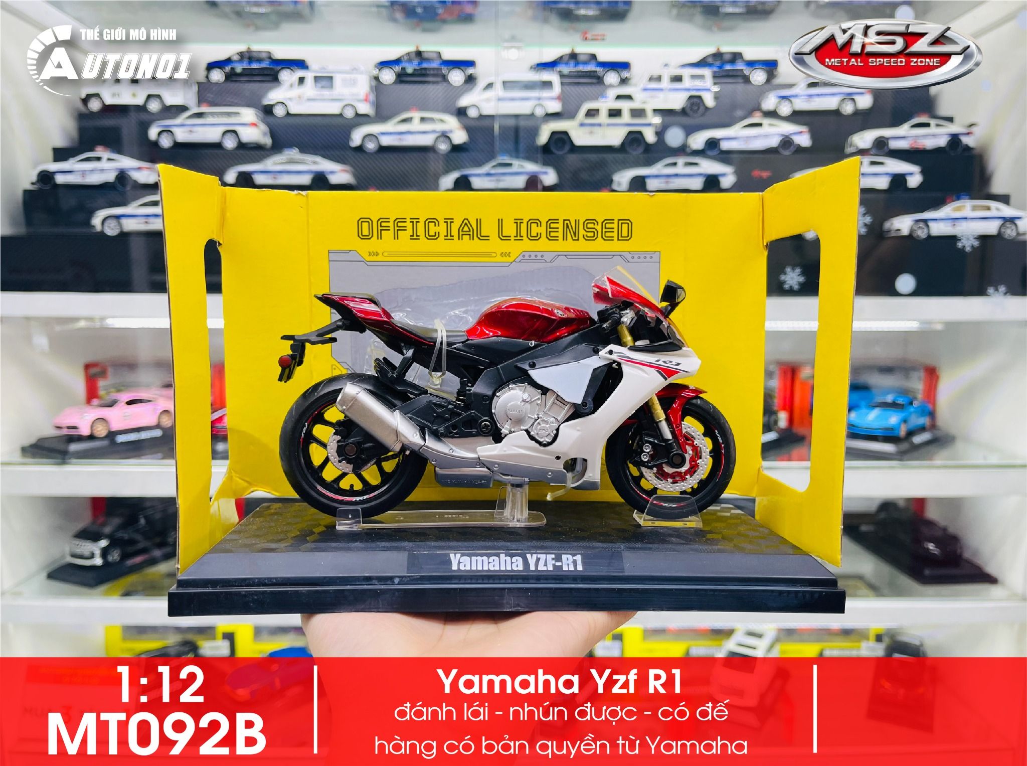 Mô hình xe Yamaha Yzf R1 tỉ lệ 1:12 MSZ MT092