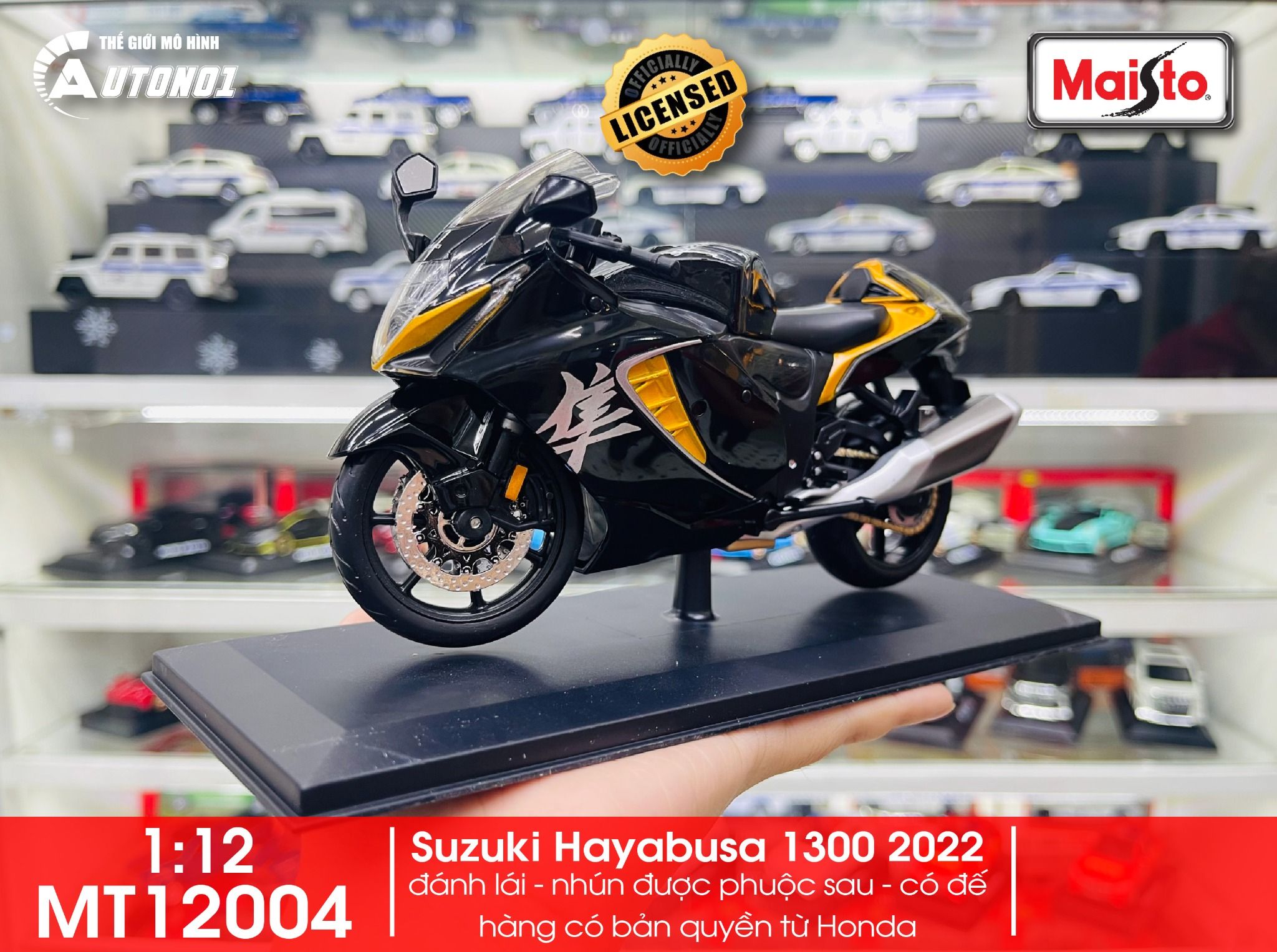 Mô hình xe Suzuki Hayabusa 1300 2022 tỉ lệ 1:12 Maisto MT12004
