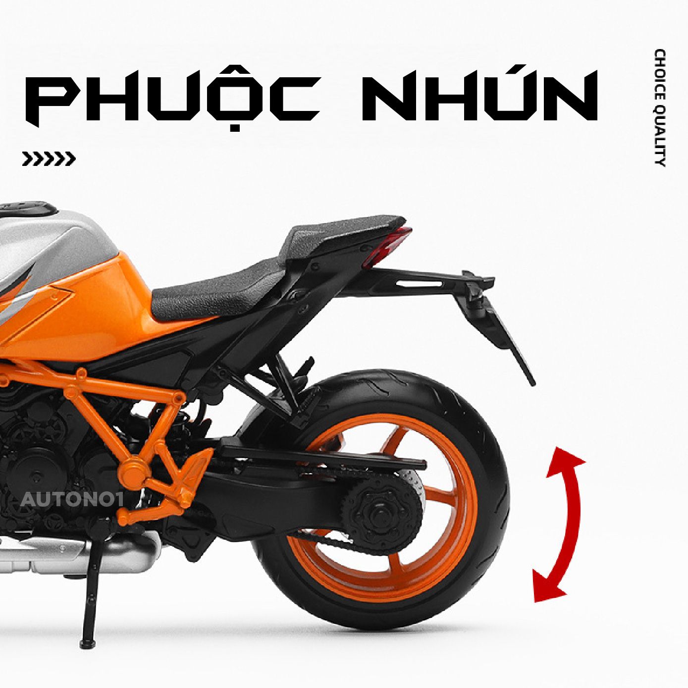 Mô hình xe KTM 1290 Super Duke R có đế tỉ lệ 1:12 CCA MT12006