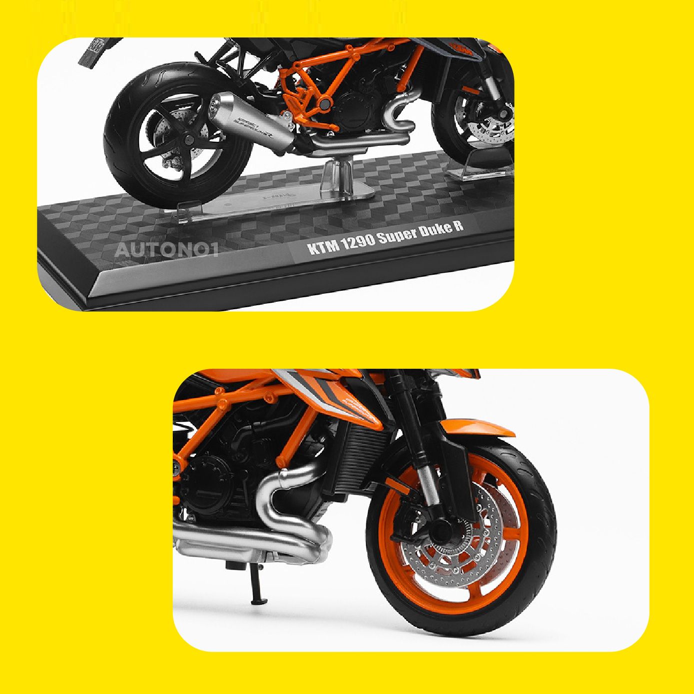 Mô hình xe KTM 1290 Super Duke R có đế tỉ lệ 1:12 CCA MT12006