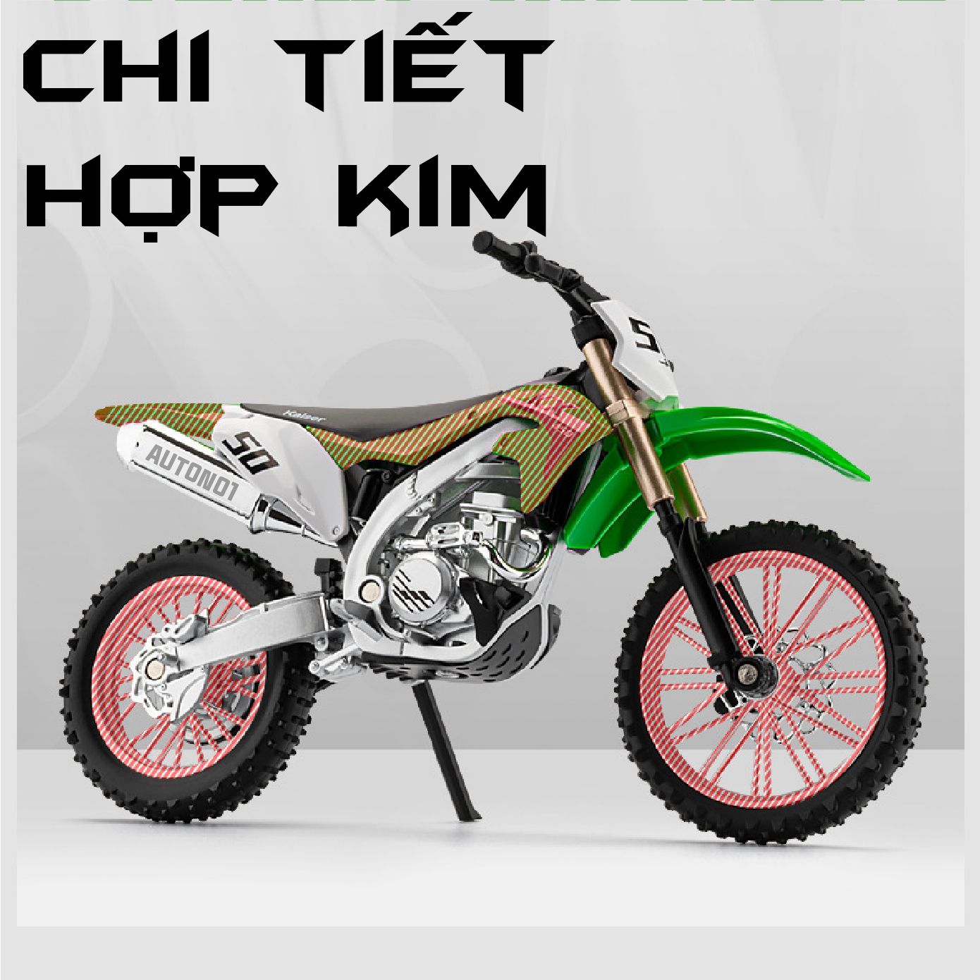 Mô hình xe cào cào Kawasaki KX450 tỉ lệ 1:12 Jiaye Model MT12007