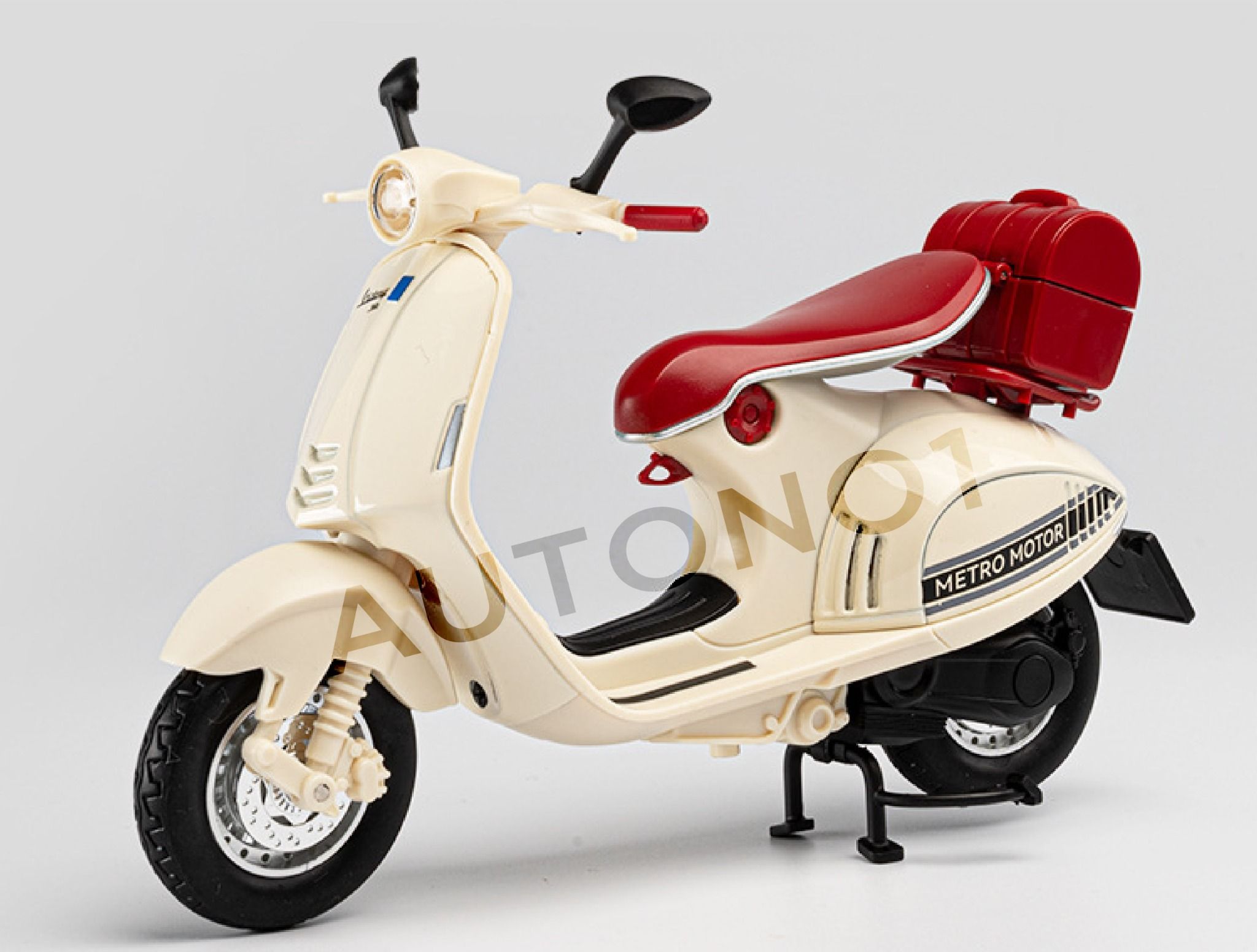 Mô hình xe Vespa 946 có đế - âm thanh - đèn tỉ lệ 1:12 Jiaye model MT12014