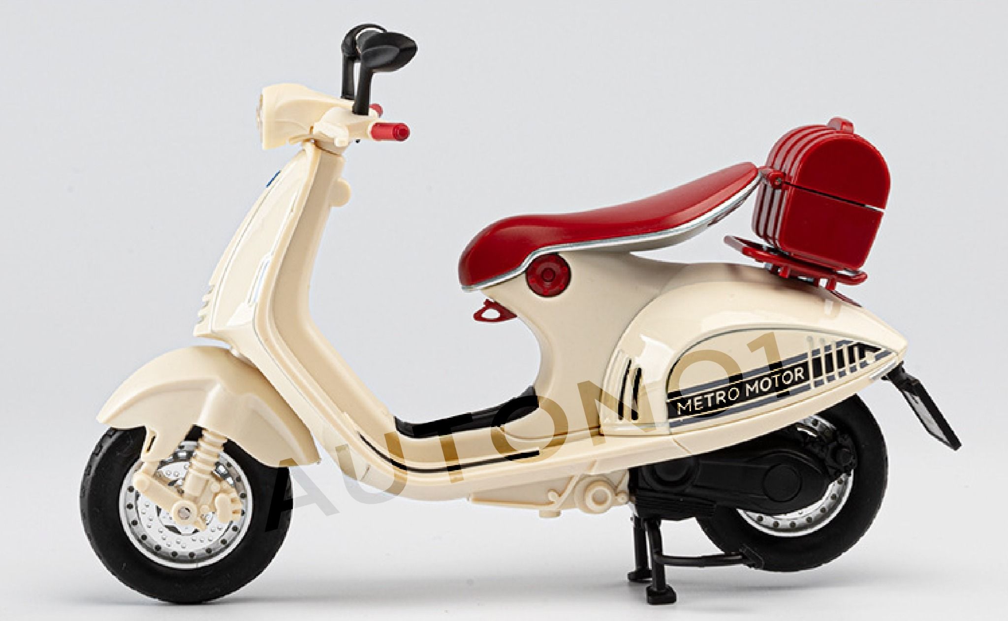 Mô hình xe Vespa 946 có đế - âm thanh - đèn tỉ lệ 1:12 Jiaye model MT12014