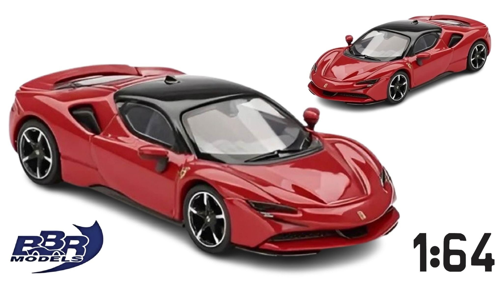 Mô hình xe Ferrari SF90 Rosso Corsa tỉ lệ 1:64 BBR model BBRFER64030