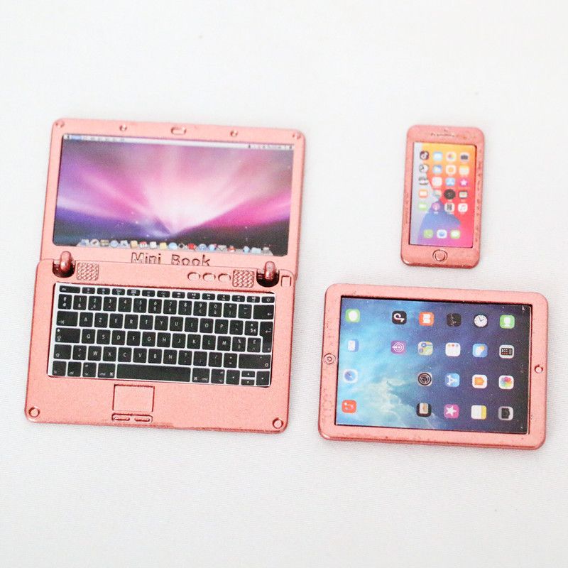 Phụ kiện Decor Mô hình, Laptop, máy tính bảng, điện thoại, số, bút viết và tách trà DE061