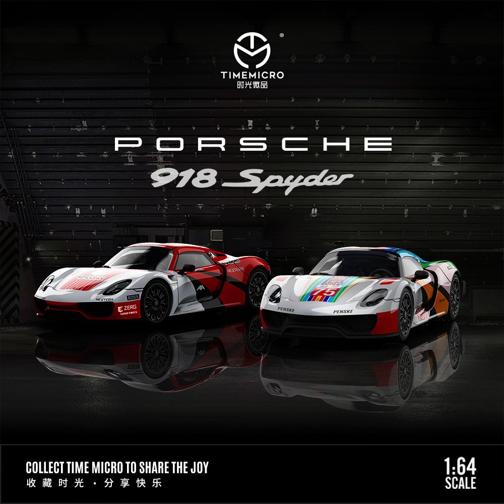Mô hình xe Porsche 918 Spyder Le Mans Livery tỉ lệ 1:64 Time micro TM643521