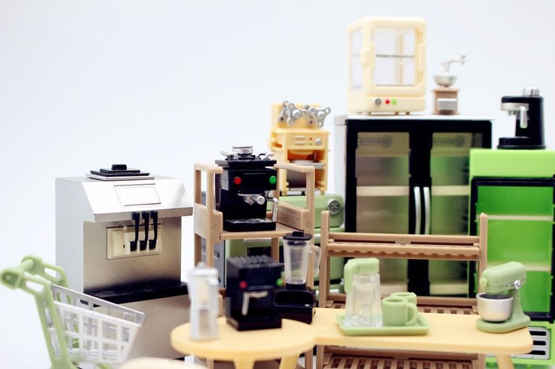 Phụ kiện Decor Mô hình kệ phòng ngủ 3 tầng trang trí mô hình showroom, diorama DE055