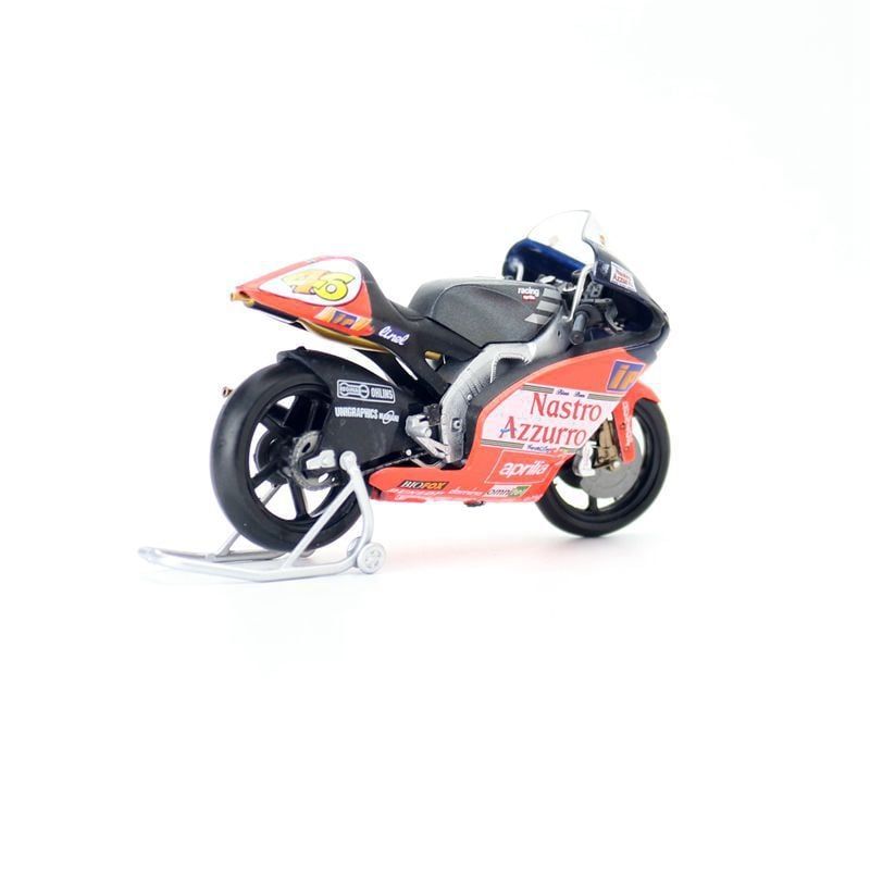 Mô hình xe mô tô GP Aprilla RSW250 1997 có đế tỉ lệ 1:18 Leo models 8172A