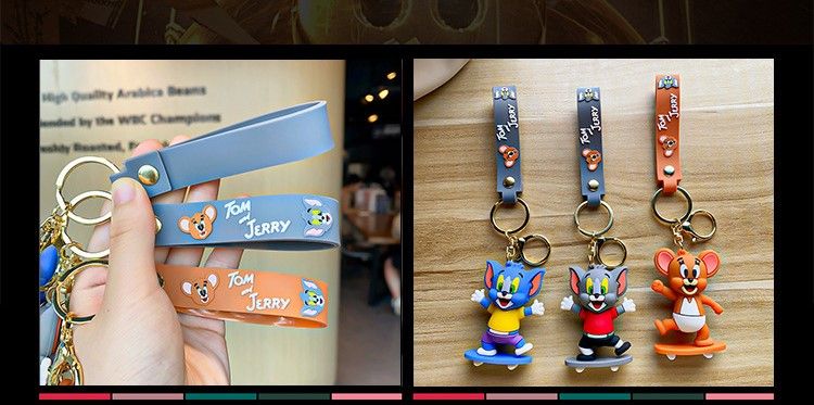 Móc khóa nhựa dẻo - silicon mèo và chuột Tom & Jerry MK026