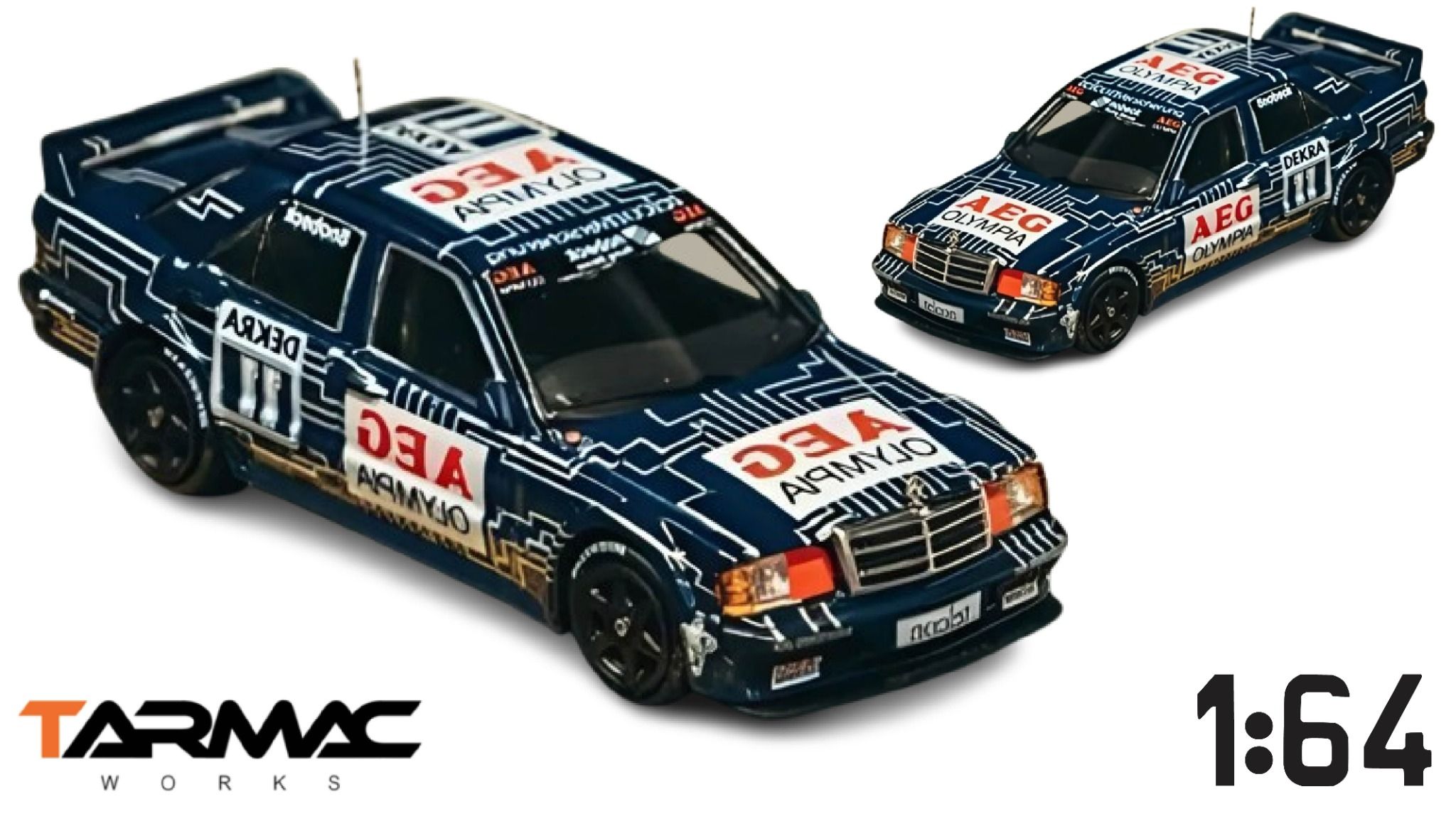 Mô hình xe Mercedes-Benz 190 E 2.5-16 EVO 1, DTM 1989, Dany Snobeck with box tỉ lệ 1:64 Tarmac Works T64G-057-89DTM11