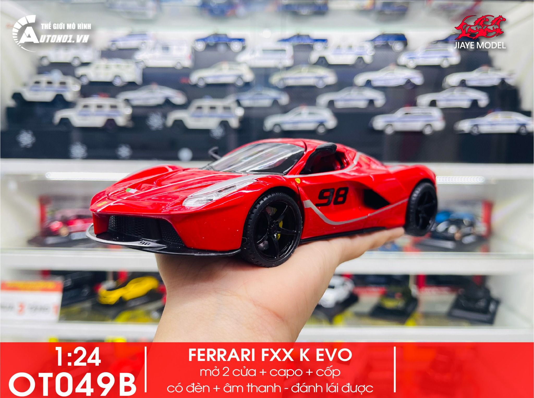 Mô hình xe Ferrari FXX K Evo tỉ lệ 1:24 Jiaye Model OT049