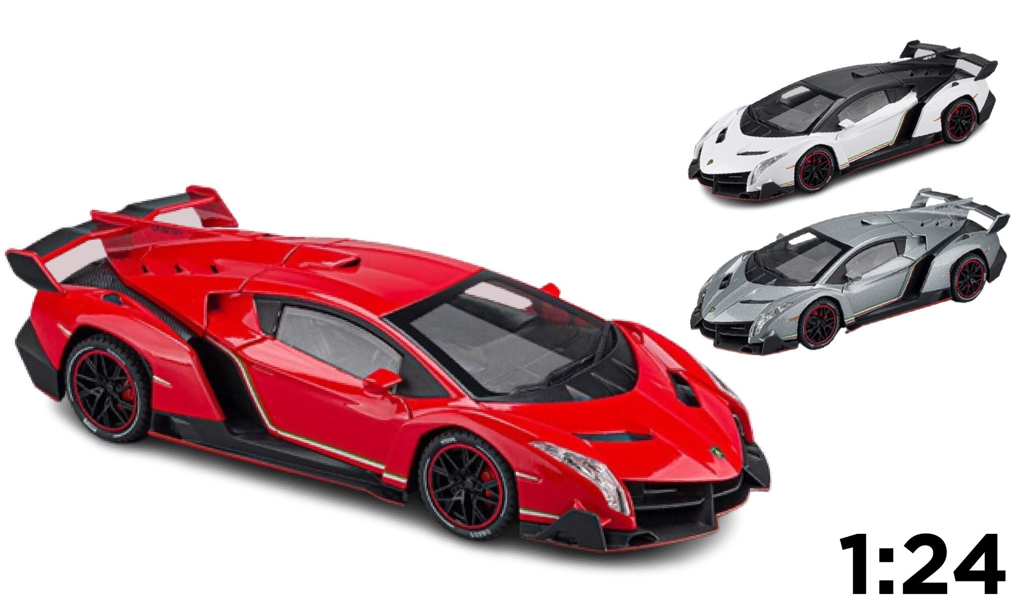 Mô hình xe Lamborghini Veneno có đèn 1:24 Chezhi OT094