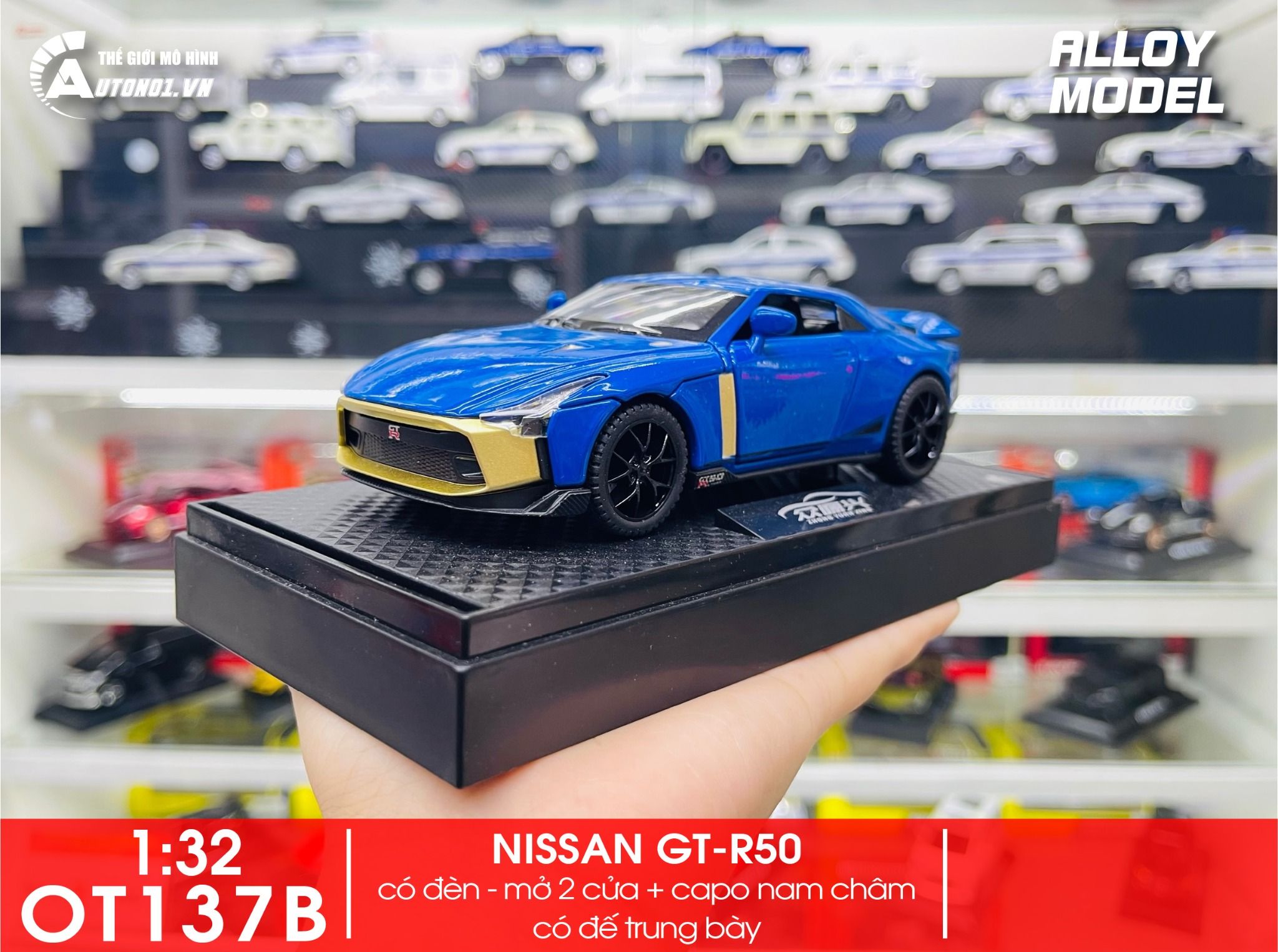 Mô hình xe ô tô Nissan GT-R50 tỉ lệ 1:32 Alloy model OT137
