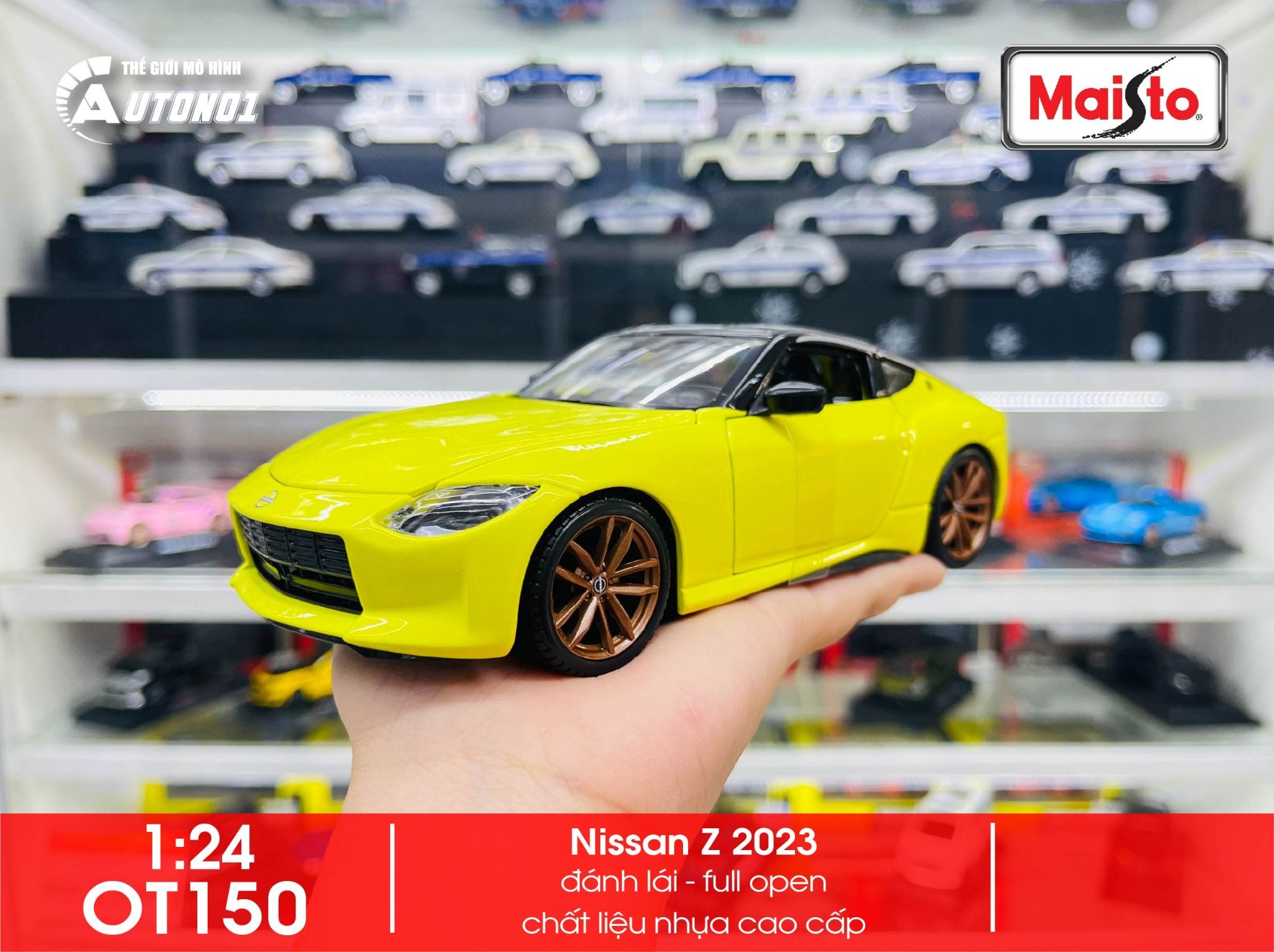 Mô hình xe ô tô Nissan Z 2023 Yellow tỉ lệ 1:24 Maisto OT150