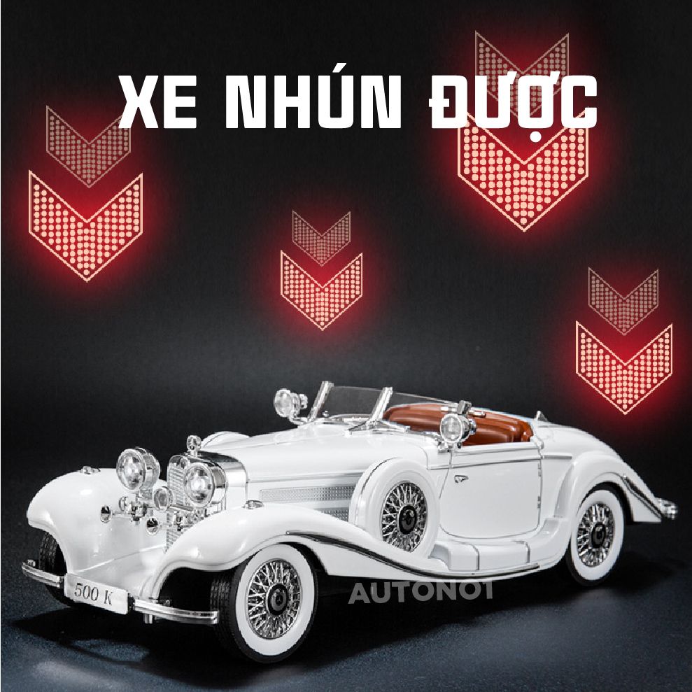 Mô hình xe Mercedes-Benz 500K full open - có đèn - âm thanh tỉ lệ 1:18 OK Model OT18002