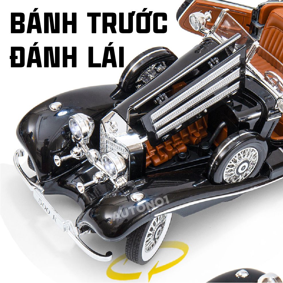 Mô hình xe Mercedes-Benz 500K full open - có đèn - âm thanh tỉ lệ 1:18 OK Model OT18002