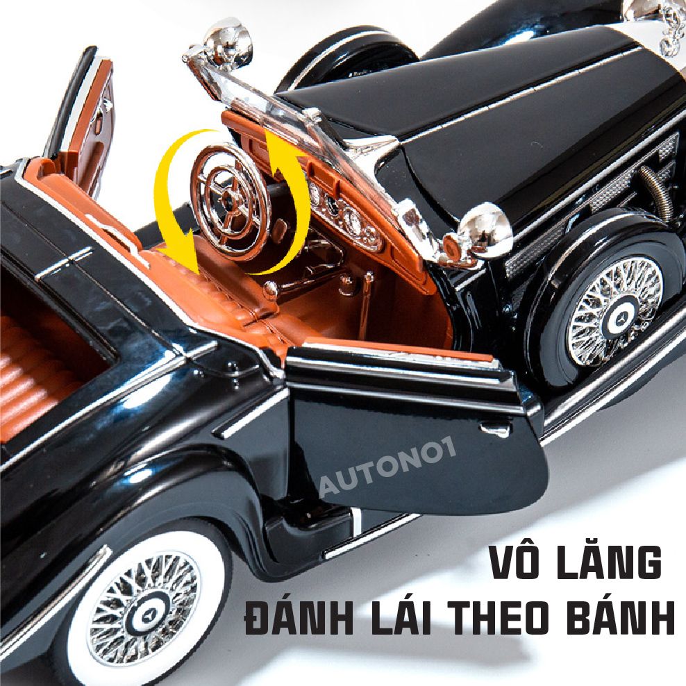 Mô hình xe Mercedes-Benz 500K full open - có đèn - âm thanh tỉ lệ 1:18 OK Model OT18002